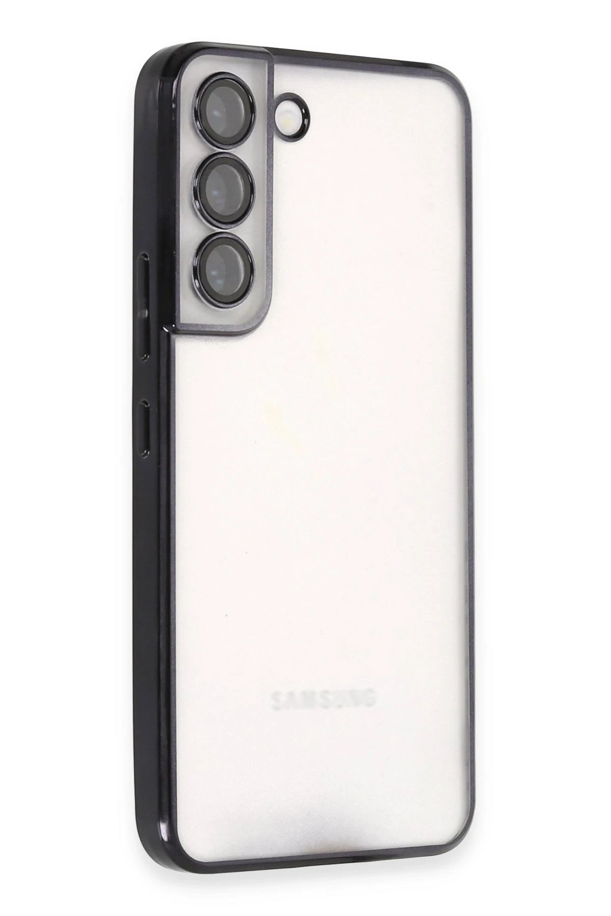 Samsung Galaxy S22 Kılıf Lensli Silikon - Siyah-(5796)
