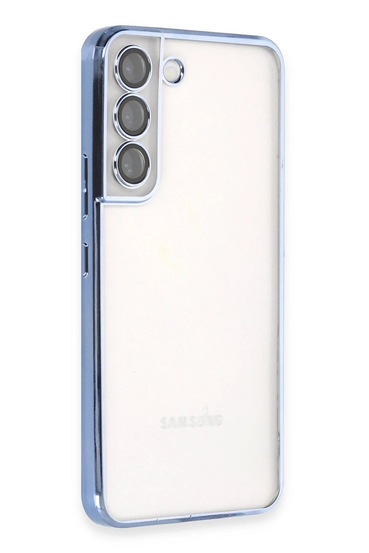 Samsung Galaxy S22 Kılıf Lensli Silikon - Açık Mavi-(5796)
