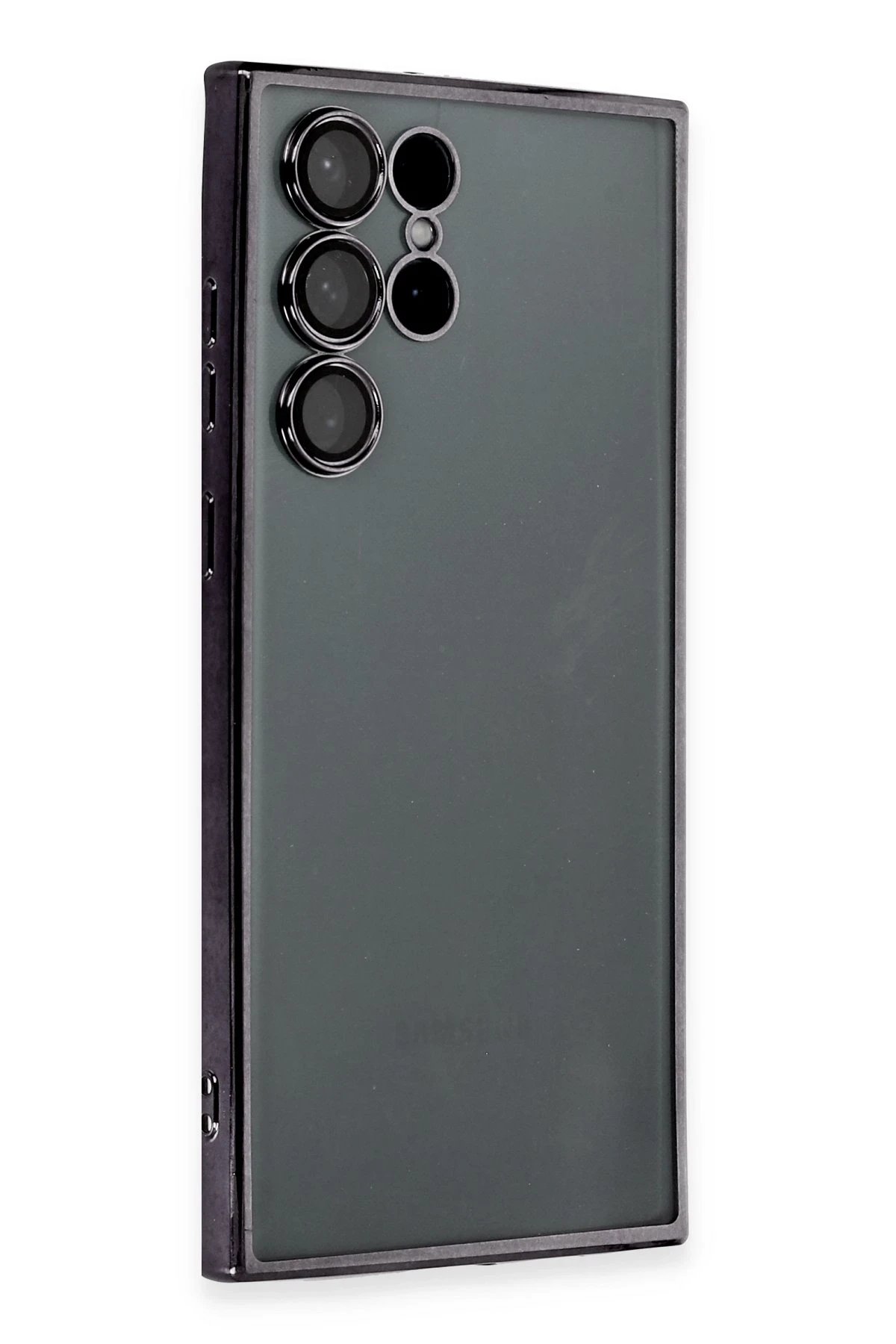 Samsung Galaxy S22 Ultra Kılıf Lensli Silikon - Siyah-(5796)