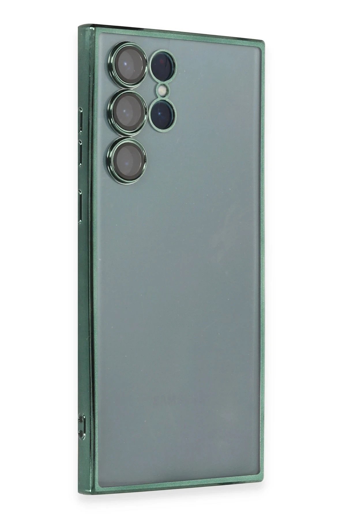 Samsung Galaxy S22 Ultra Kılıf Lensli Silikon - Yeşil-(5796)