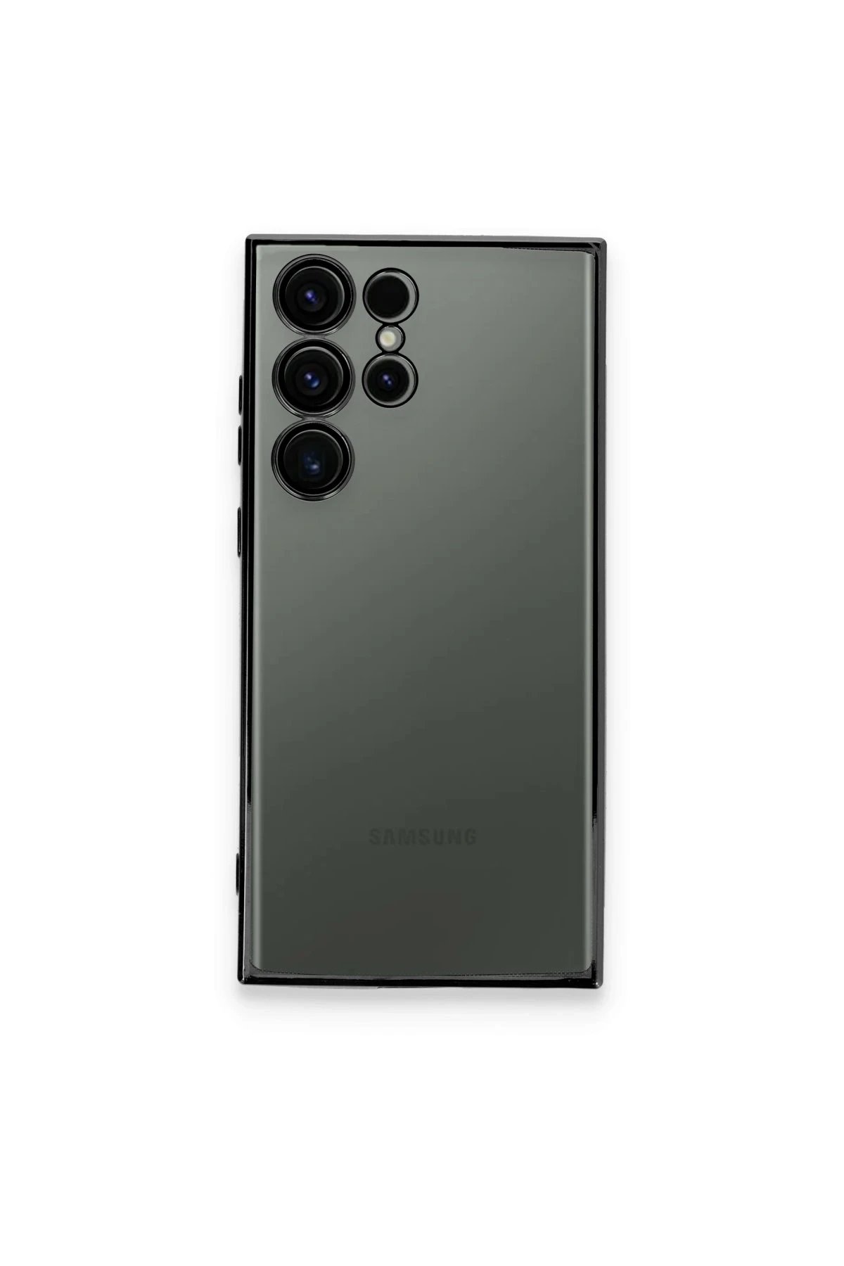 Samsung Galaxy S23 Ultra Kılıf Lensli Silikon - Siyah-(5796)