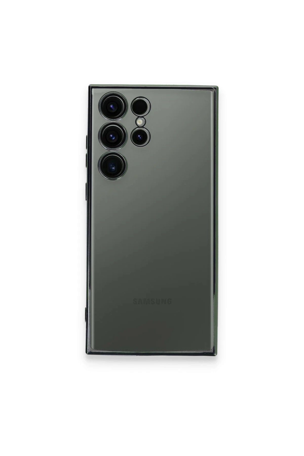 Samsung Galaxy S23 Ultra Kılıf Lensli Silikon - Yeşil-(5796)