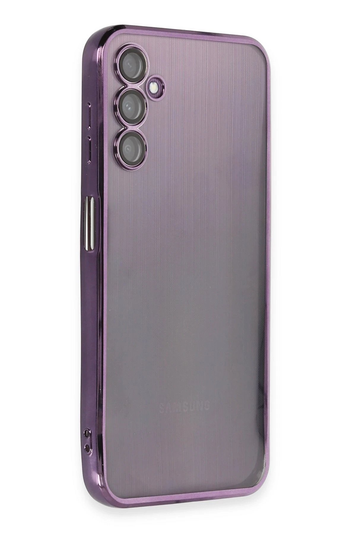 Samsung Galaxy A14 4G Kılıf Lensli Silikon - Mor-(5796)