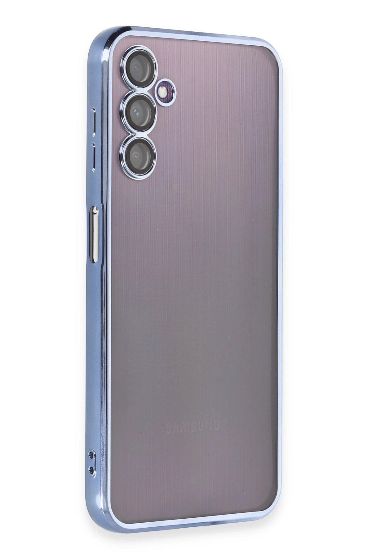 Samsung Galaxy A14 4G Kılıf Lensli Silikon - Açık Mavi-(5796)