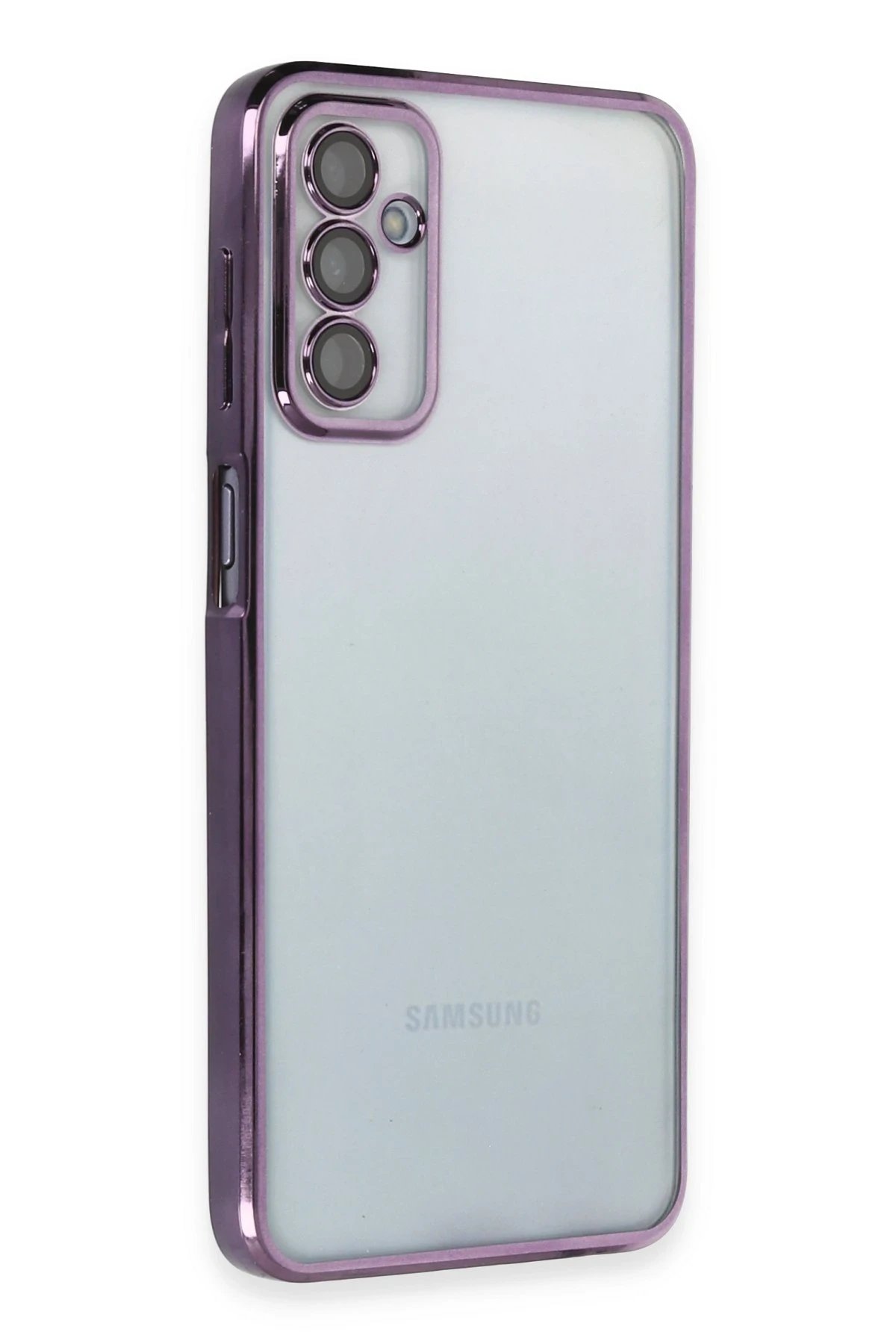 Samsung Galaxy M23 Kılıf Lensli Silikon - Mor-(5796)