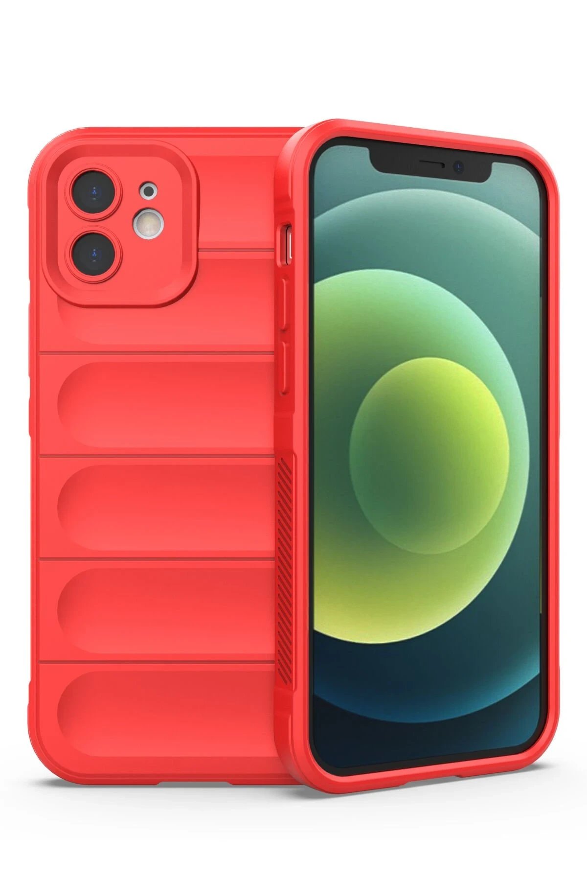 iPhone 12 Kılıf Optimum Silikon - Kırmızı-(5796)