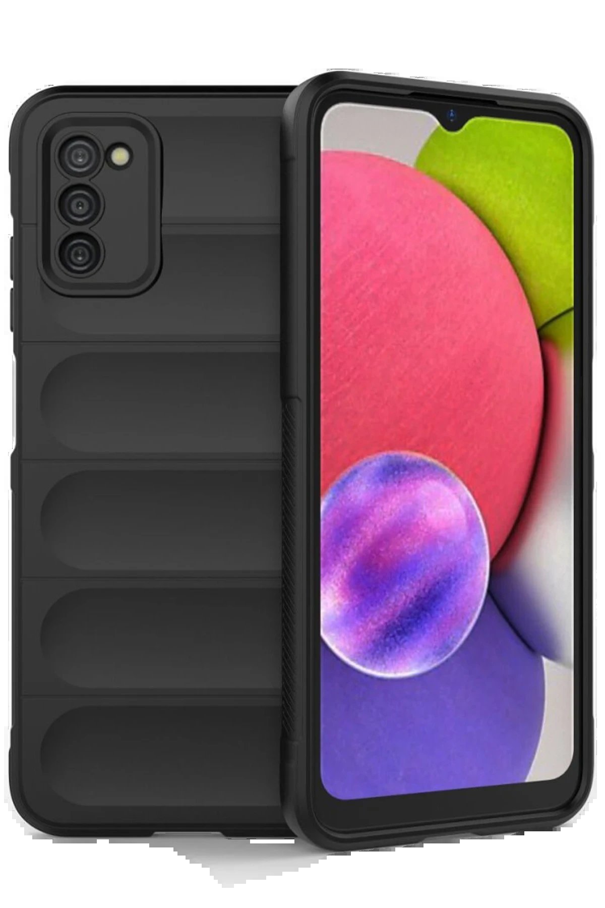 Samsung Galaxy A03S Kılıf Optimum Silikon - Siyah-(5796)