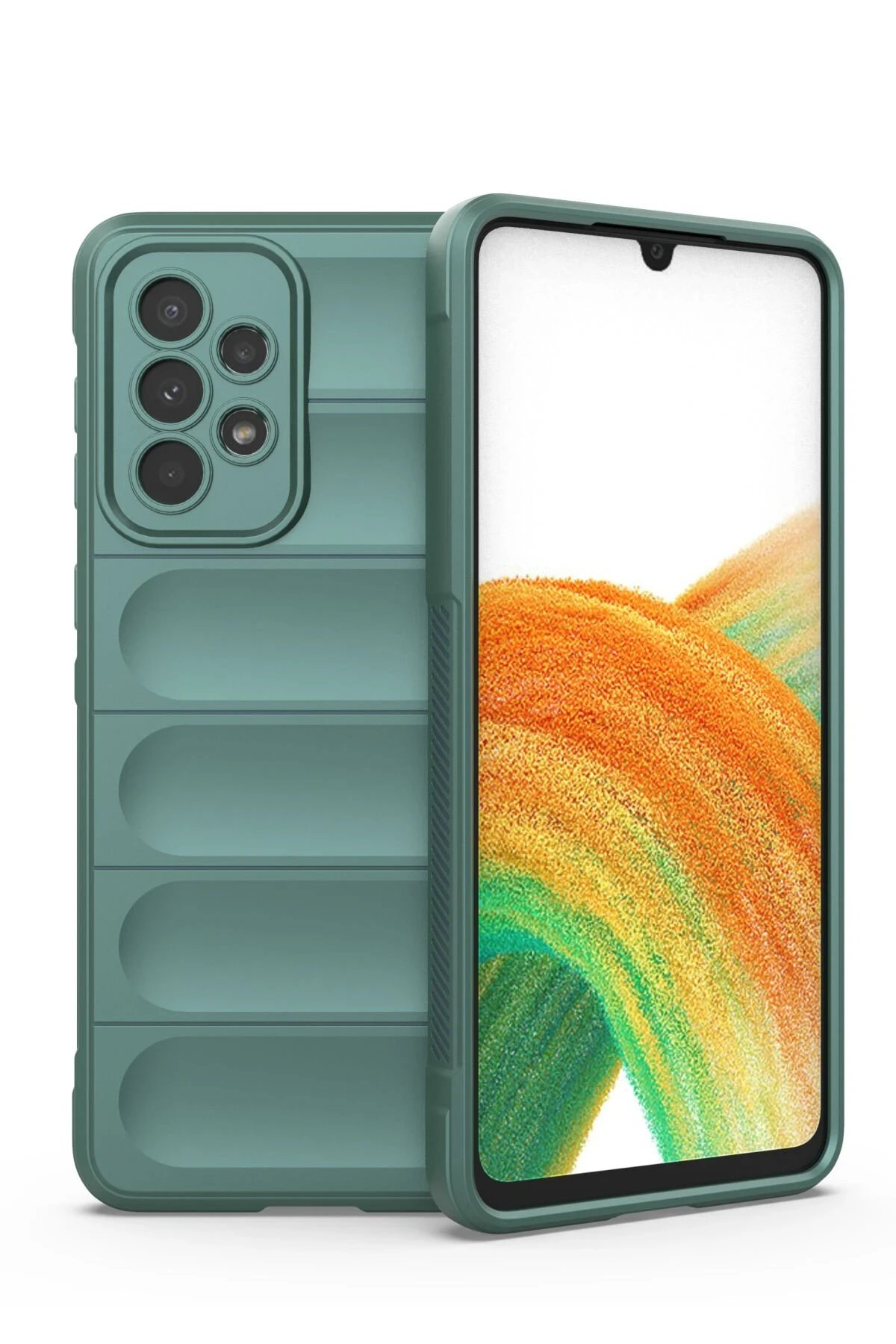 Samsung Galaxy A33 5G Kılıf Optimum Silikon - Koyu Yeşil-(5796)