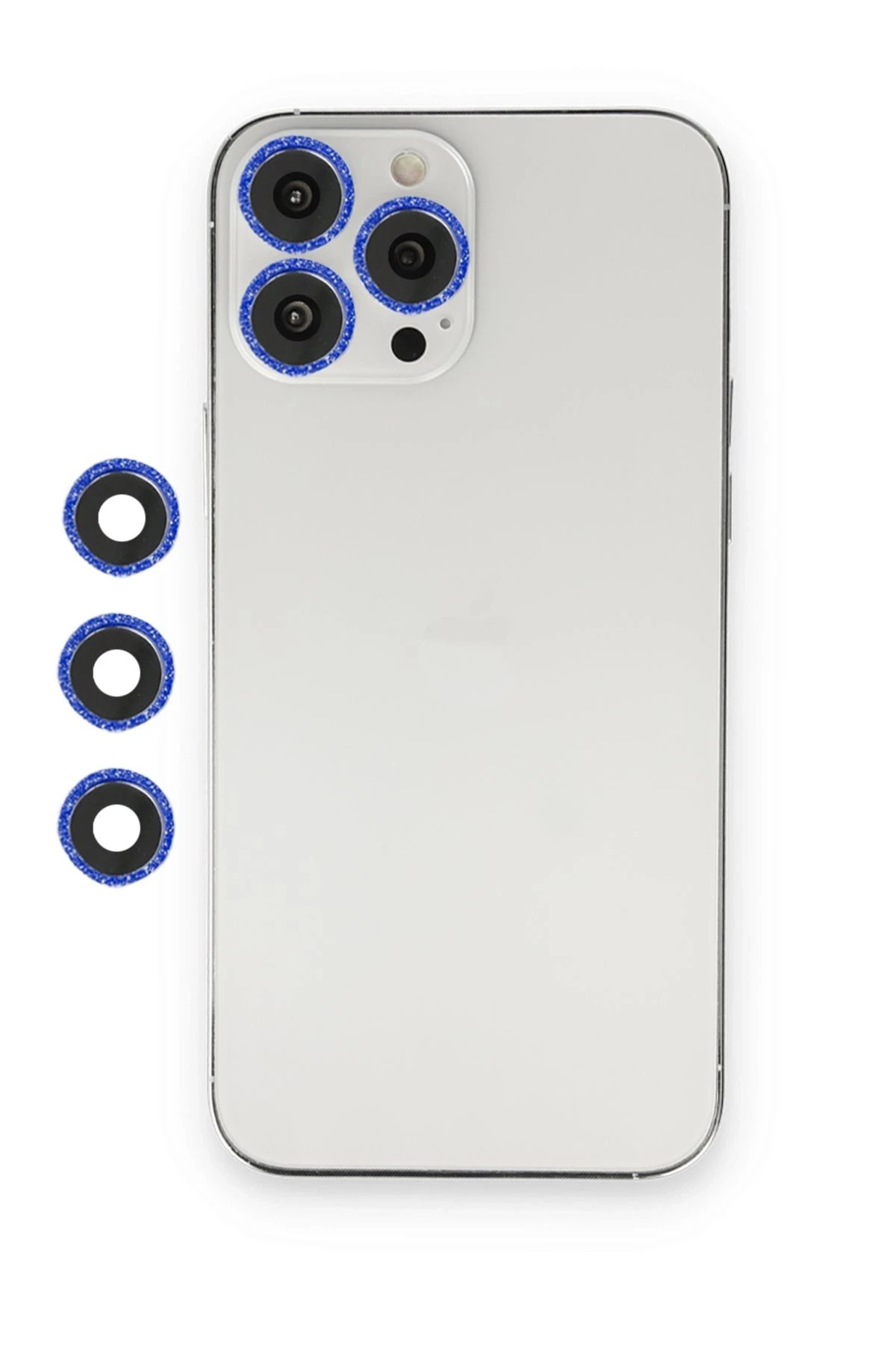 iPhone 12 Pro Max Shine Kamera Lens - Lacivert-(5796)
