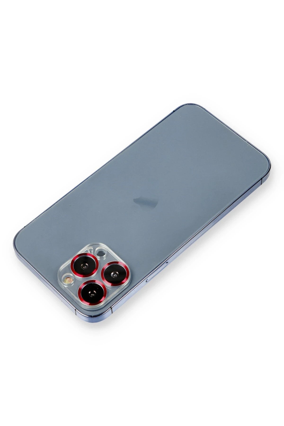iPhone 12 Pro Max Metal Kamera Lens Koruma Cam - Kırmızı-(5796)