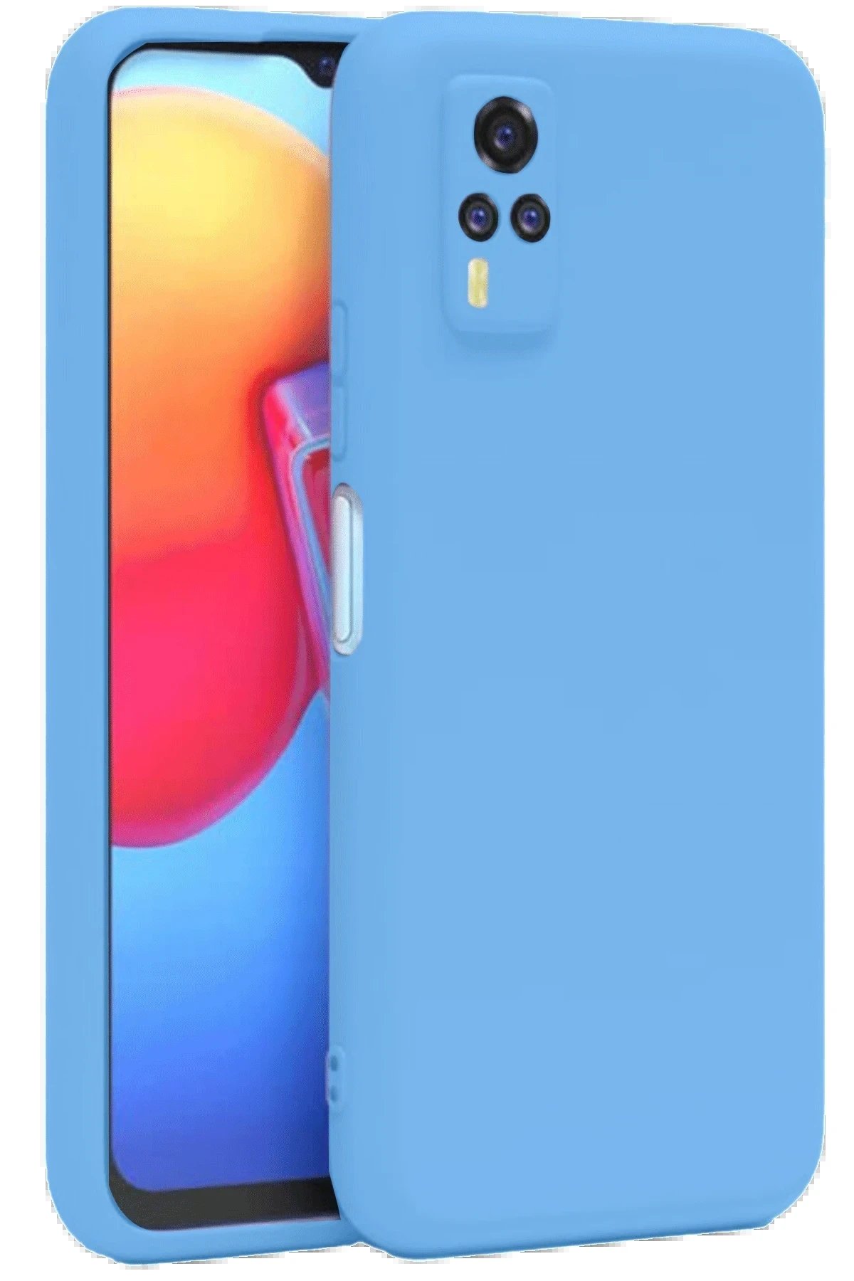 Vivo Y53S Kılıf Nano içi Kadife Silikon - Mavi-(5796)