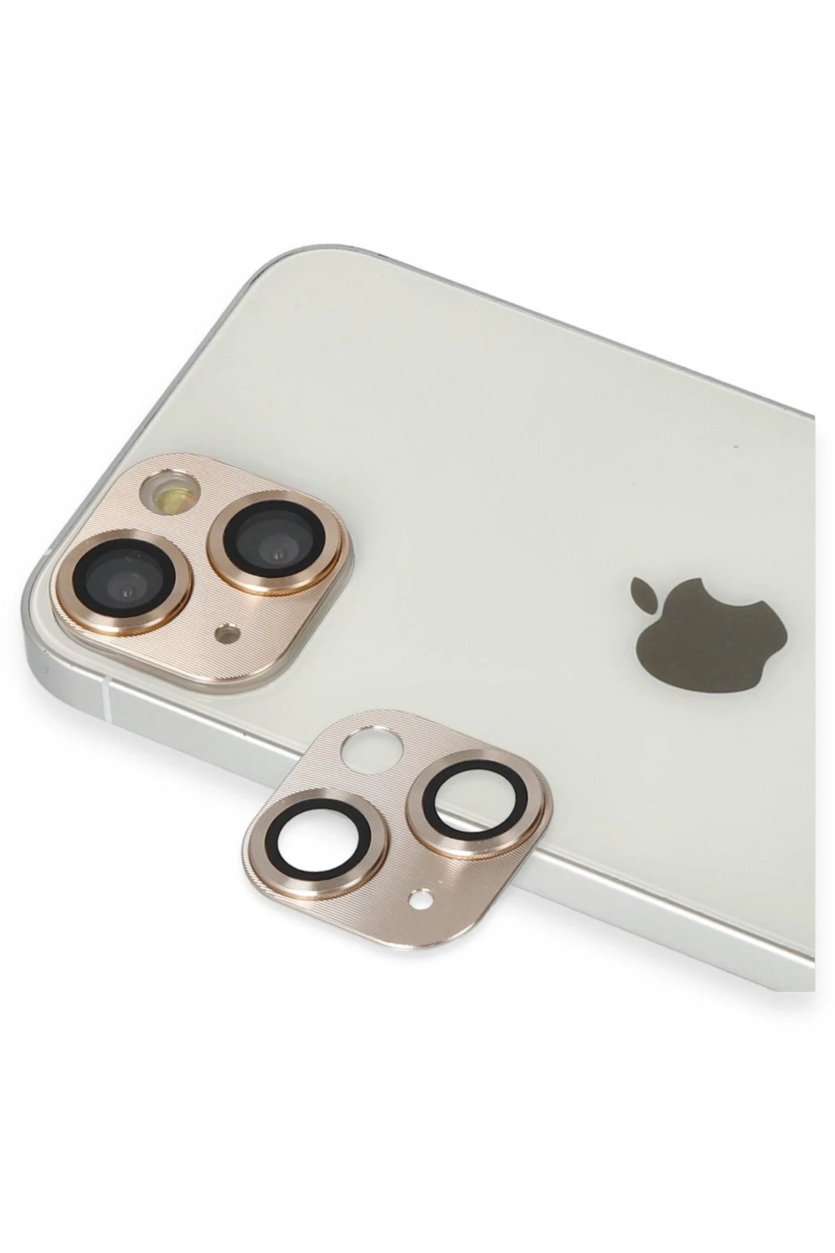 iPhone 13 Pers Alüminyum Kamera Lens - Gold-(5796)