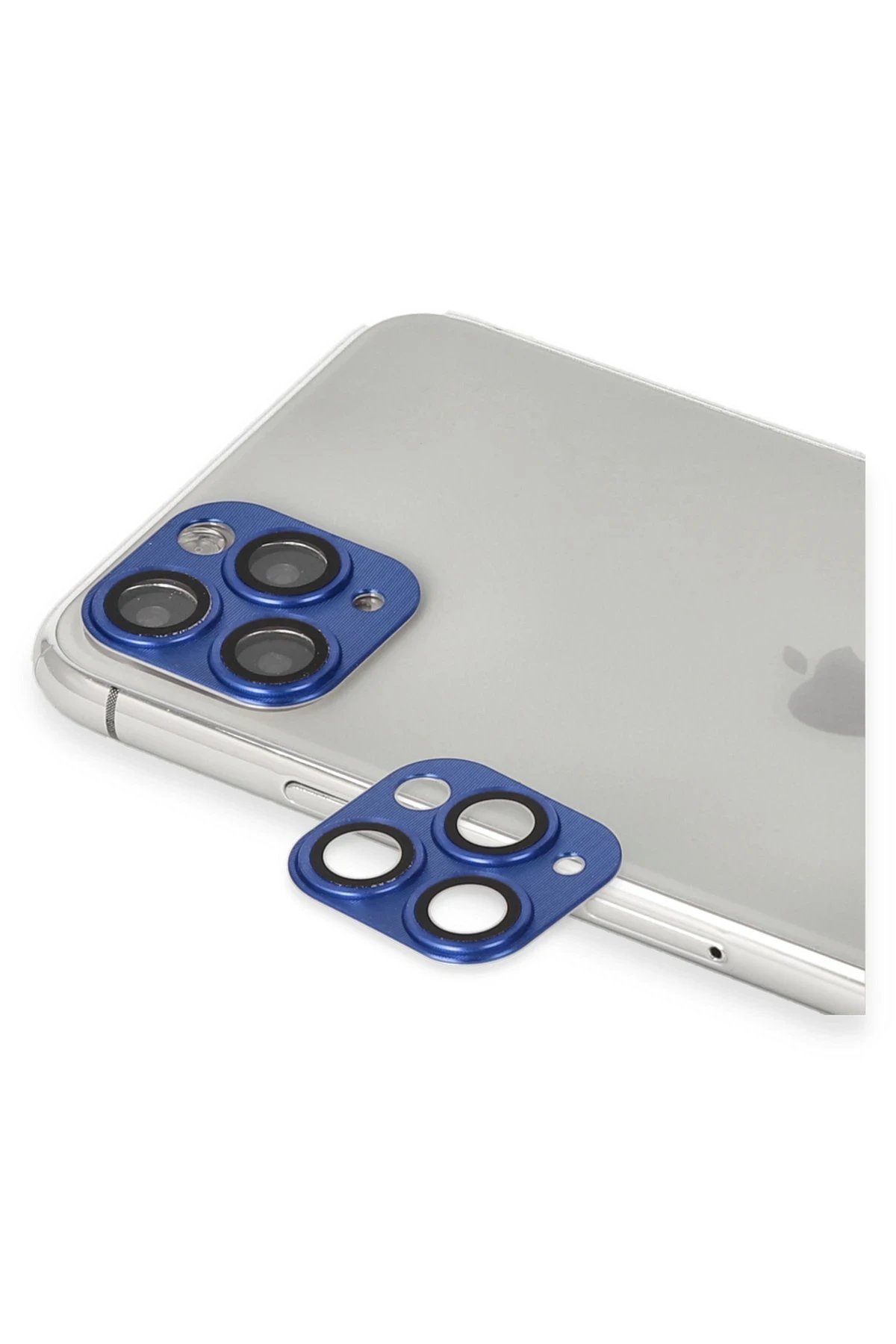 iPhone 11 Pro Max Pers Alüminyum Kamera Lens - Lacivert-(5796)