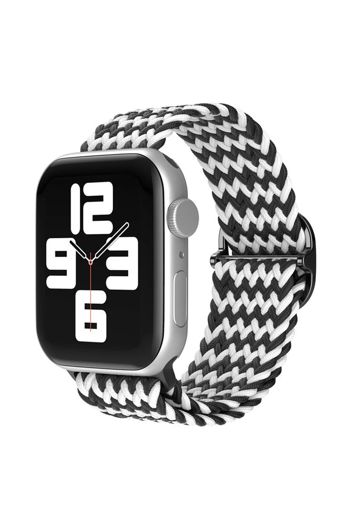 Apple Watch 42mm Star Kordon - Zigzag Siyah-Beyaz-(5796)