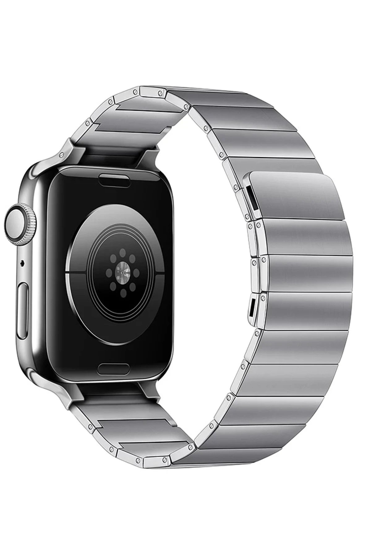 Apple Watch 38mm KR404 Huks Kordon - Gümüş-(5796)