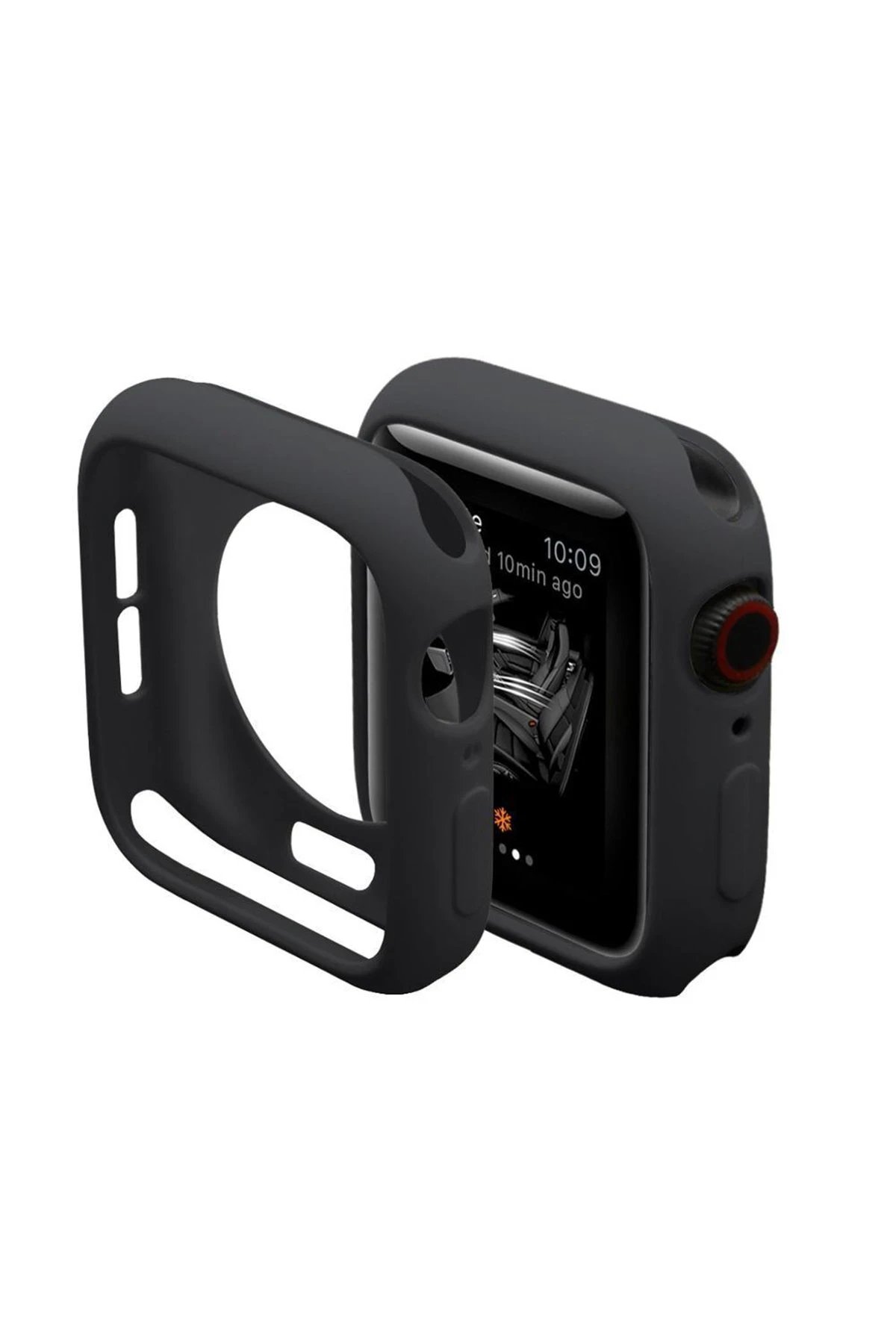 Apple Watch 40mm Silikon Alt Kasa - Siyah-(5796)