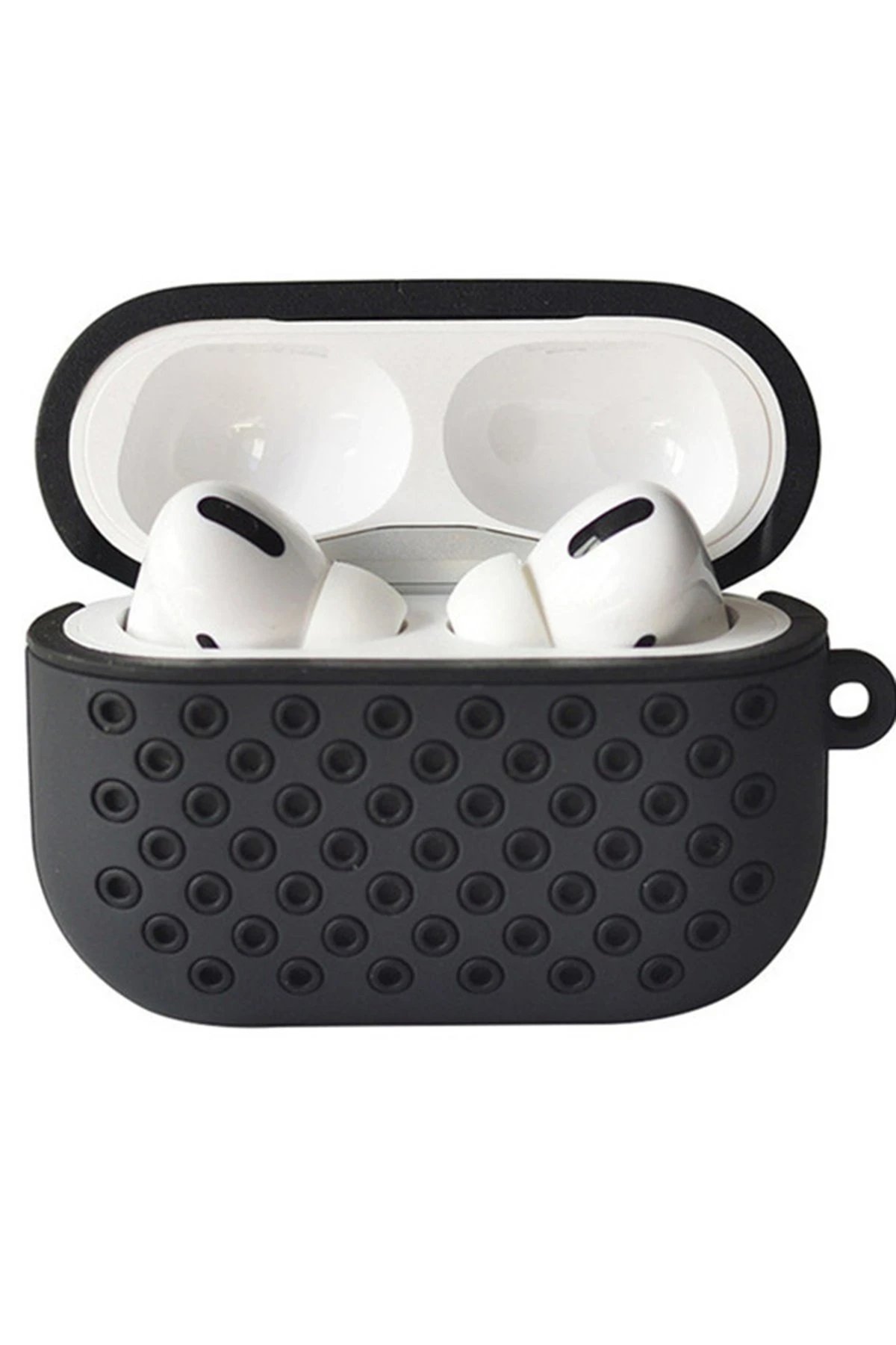 Airpods Pro 2 (2.nesil) Spor Delikli Kılıf - Siyah-Siyah-(5796)