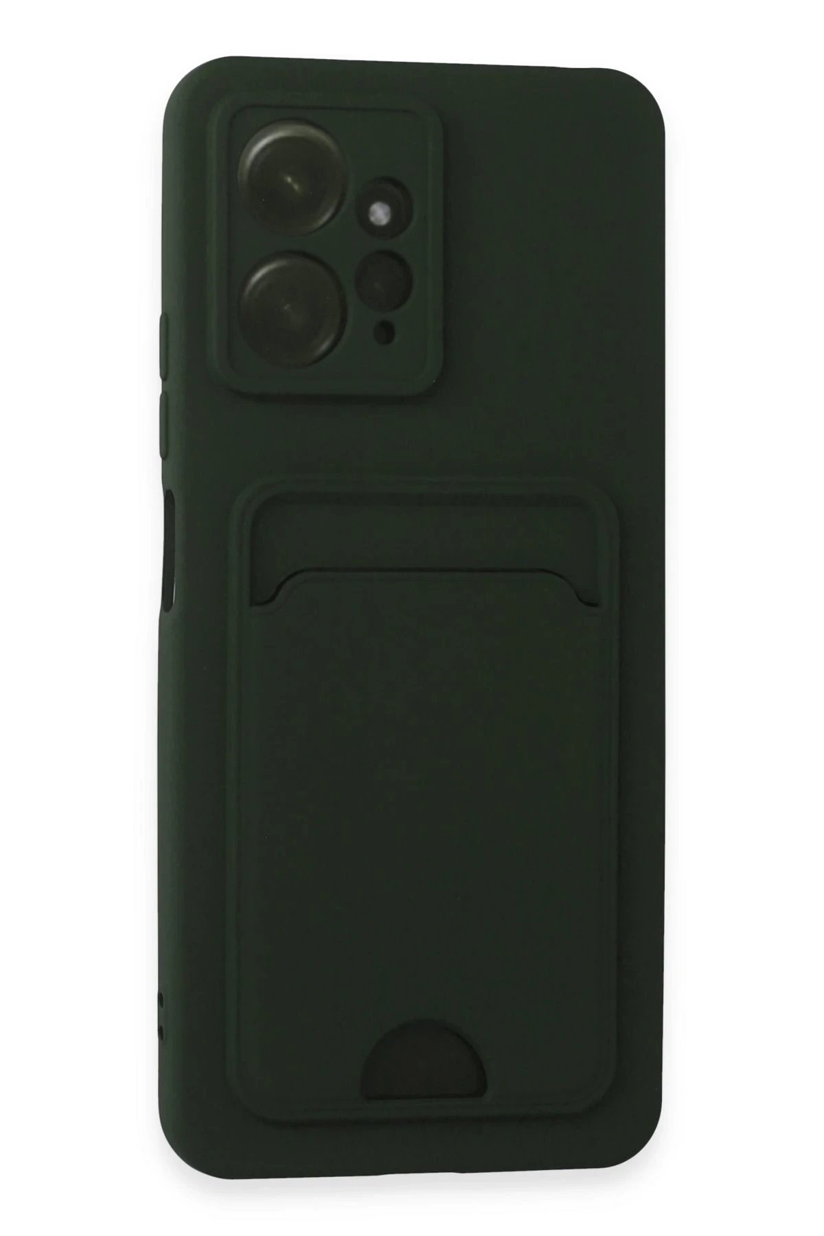 Xiaomi Redmi Note 12 4G Kılıf Kelvin Kartvizitli Silikon - Koyu Yeşil-(5796)