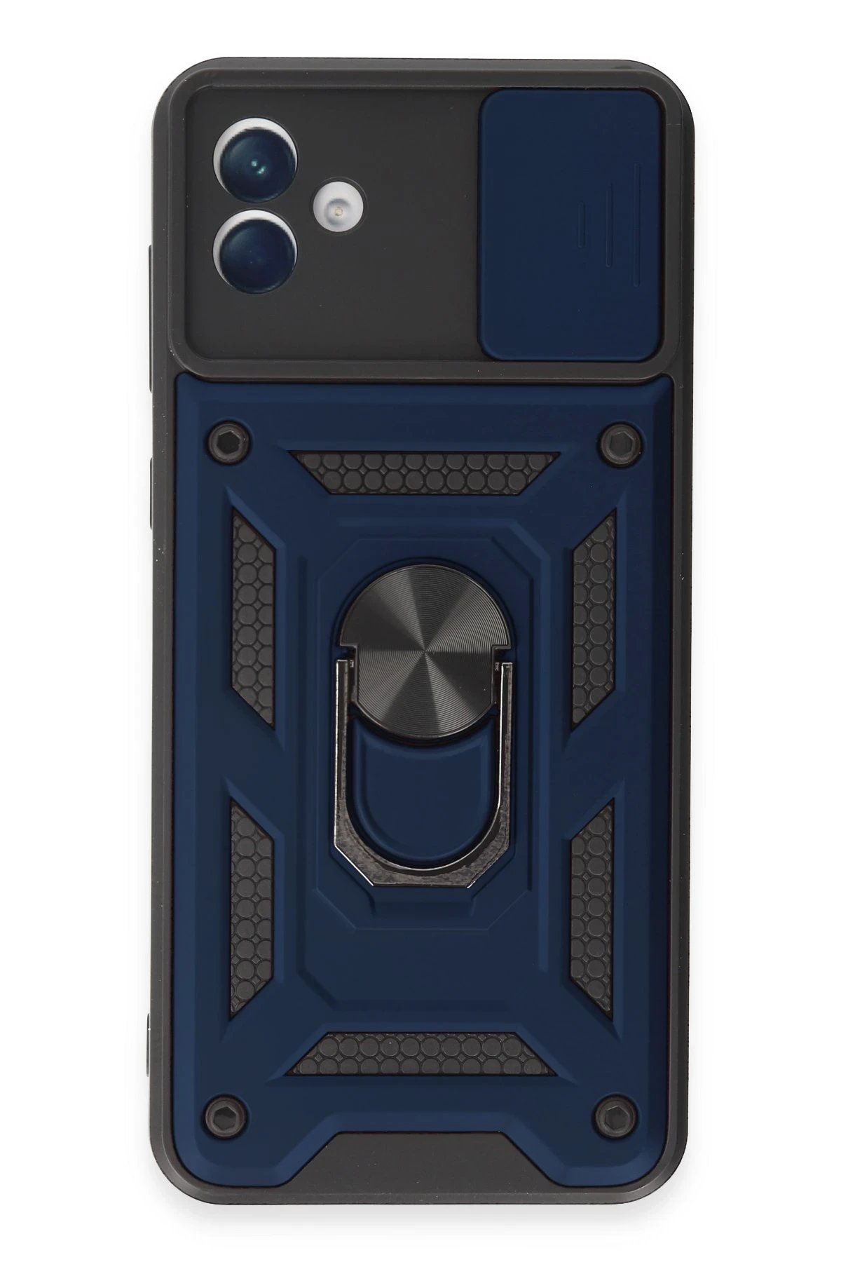 Samsung Galaxy A04E Kılıf Pars Lens Yüzüklü Silikon - Lacivert-(5796)