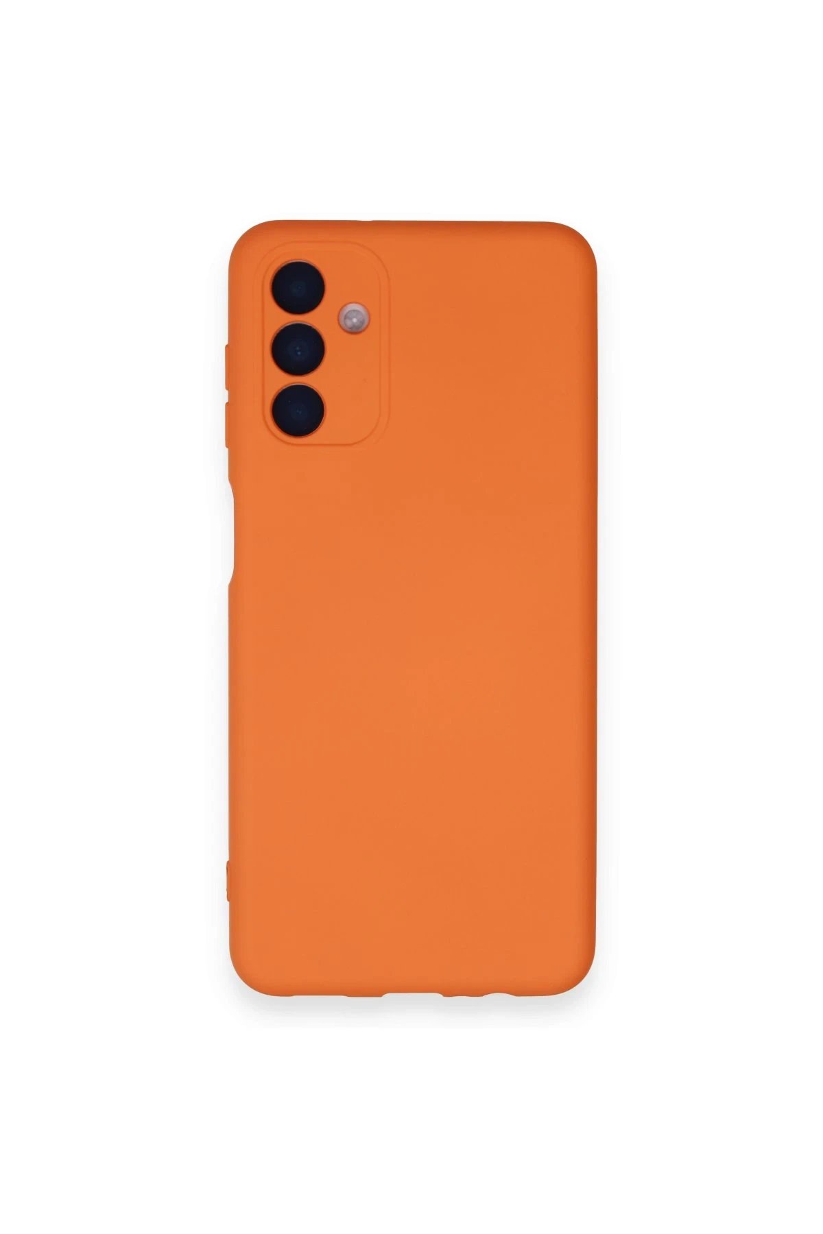 Samsung Galaxy A14 4G Kılıf Nano içi Kadife Silikon - Turuncu-(5796)