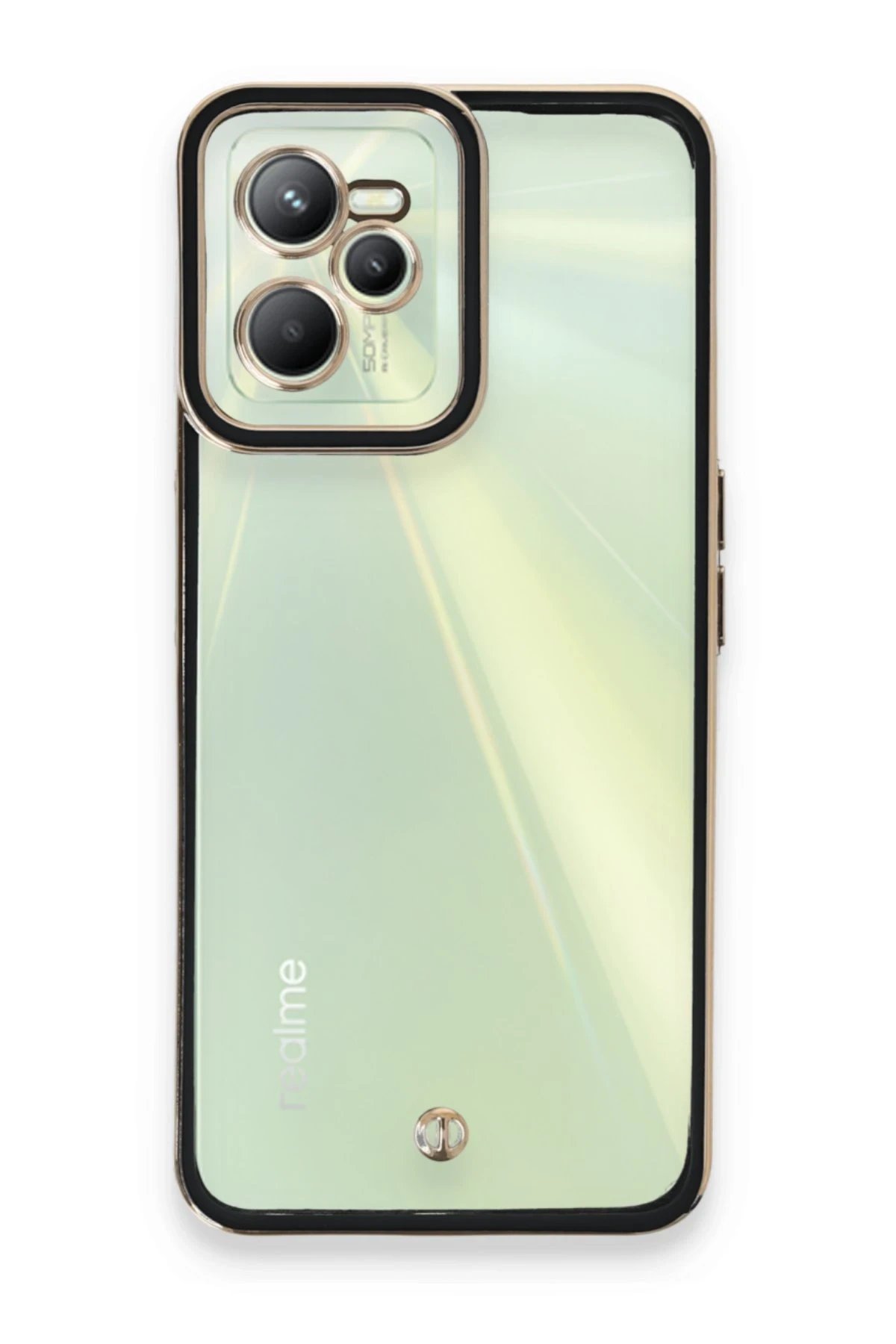 Realme C35 Kılıf Liva Lens Silikon - Siyah-(5796)
