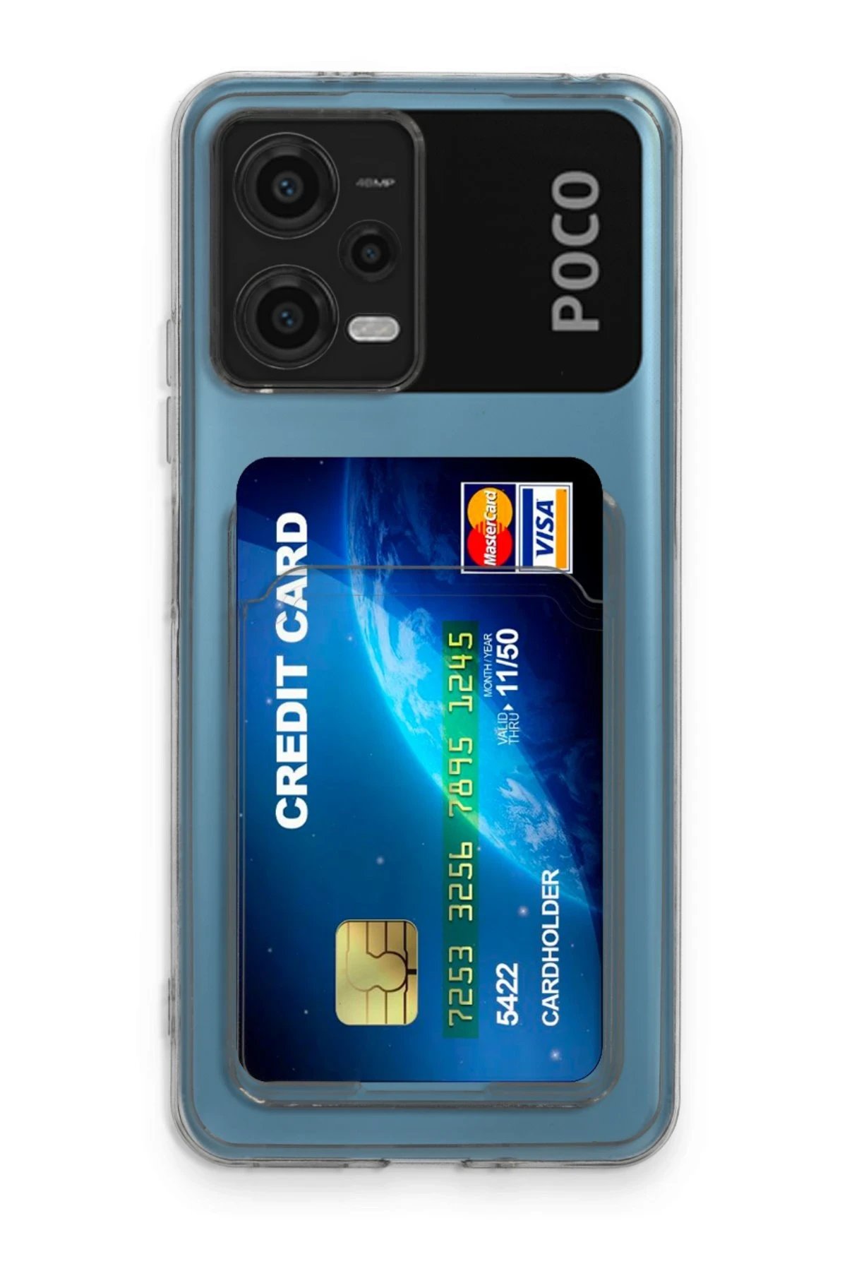 Xiaomi Poco X5 5G Kılıf Kart Şeffaf Silikon - Şeffaf-(5796)