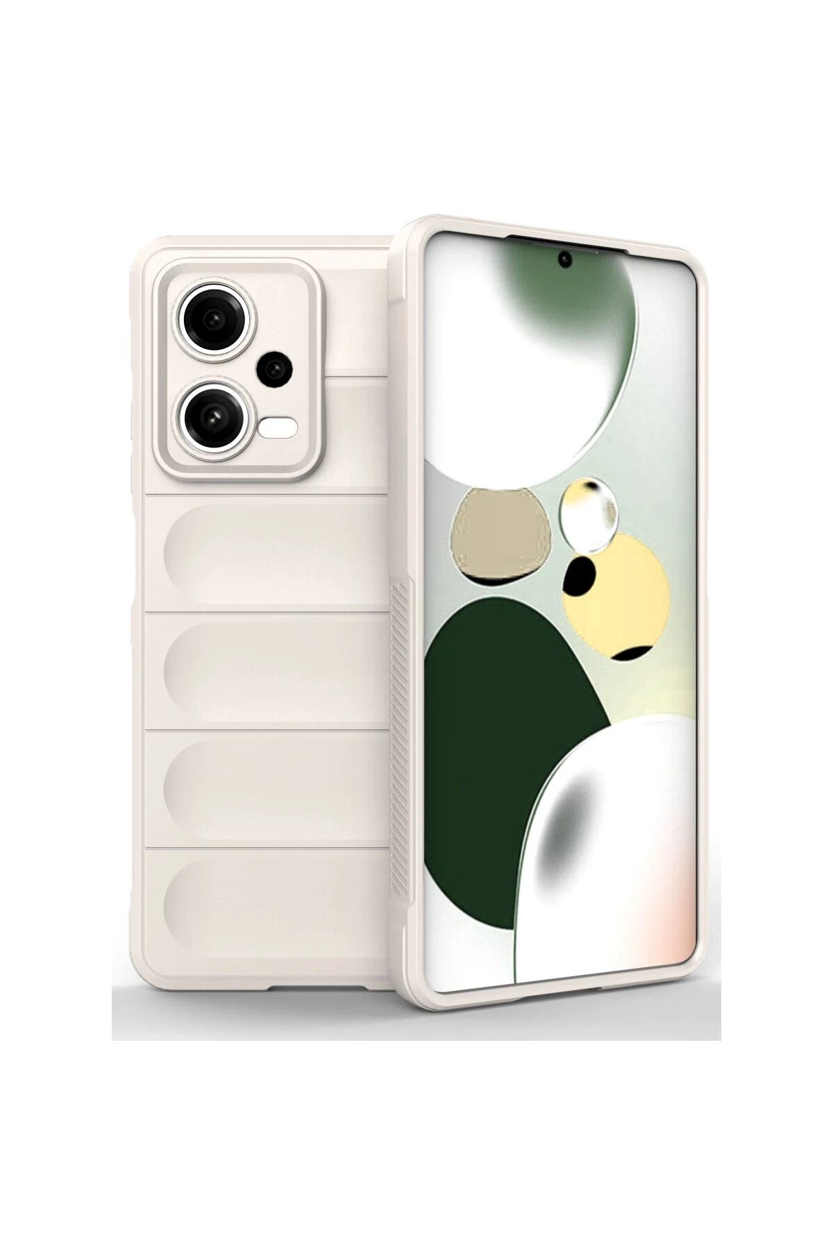 Xiaomi Poco X5 5G Kılıf Optimum Silikon - Krem-(5796)