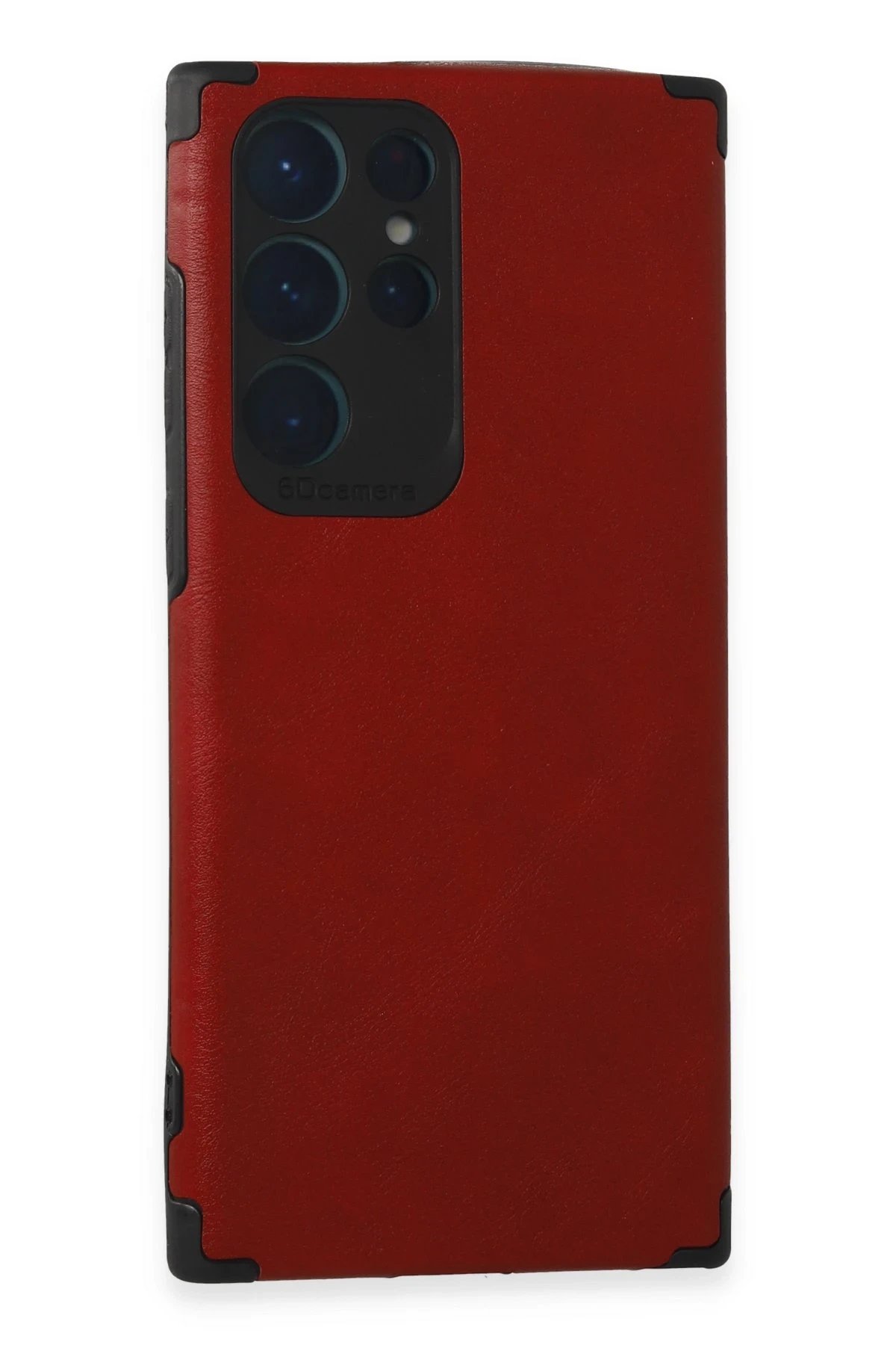 Samsung Galaxy S22 Ultra Kılıf Loop Deri Silikon - Kırmızı-(5796)