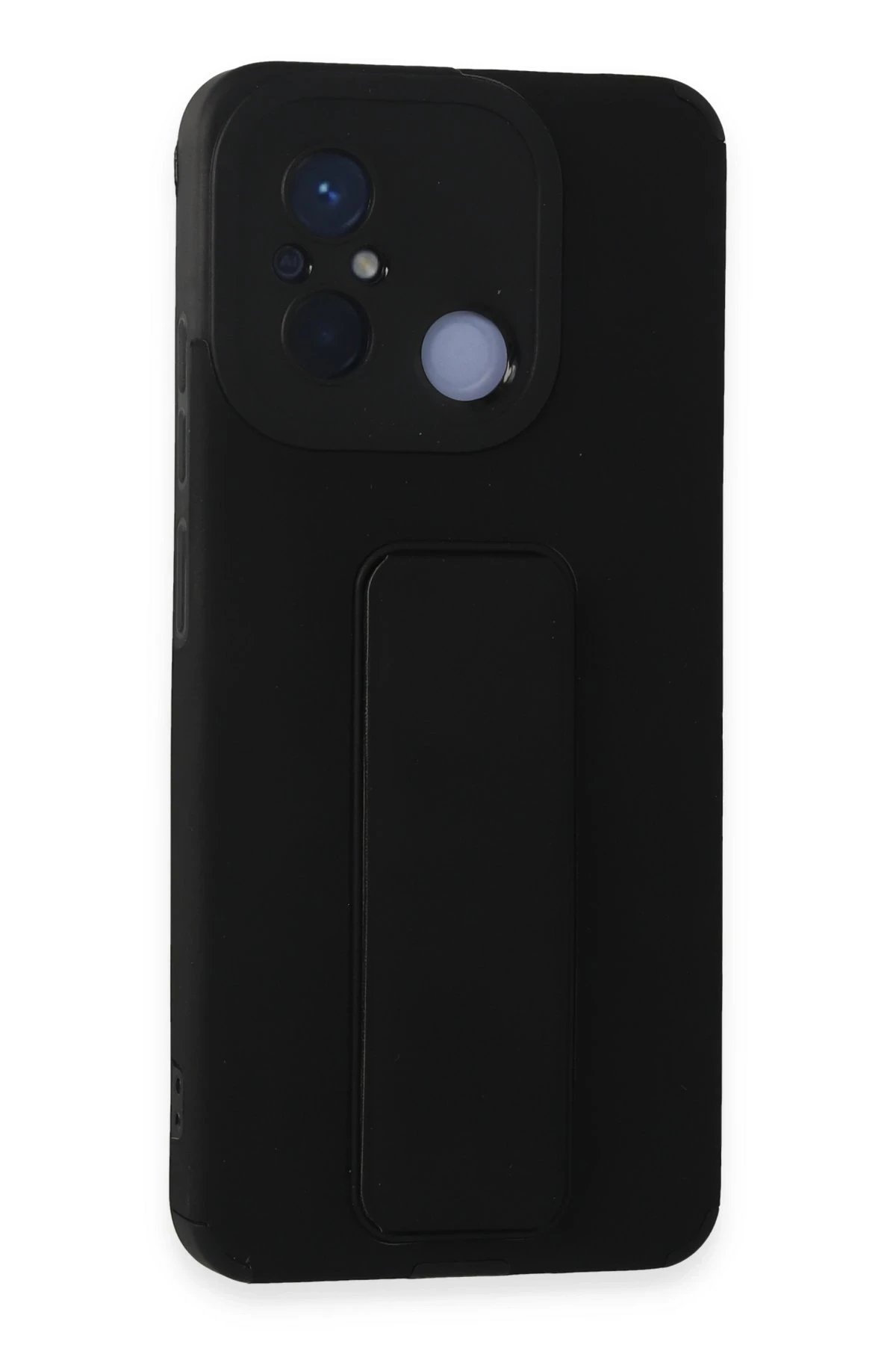 Xiaomi Redmi 12C Kılıf Mega Standlı Silikon - Siyah-(5796)