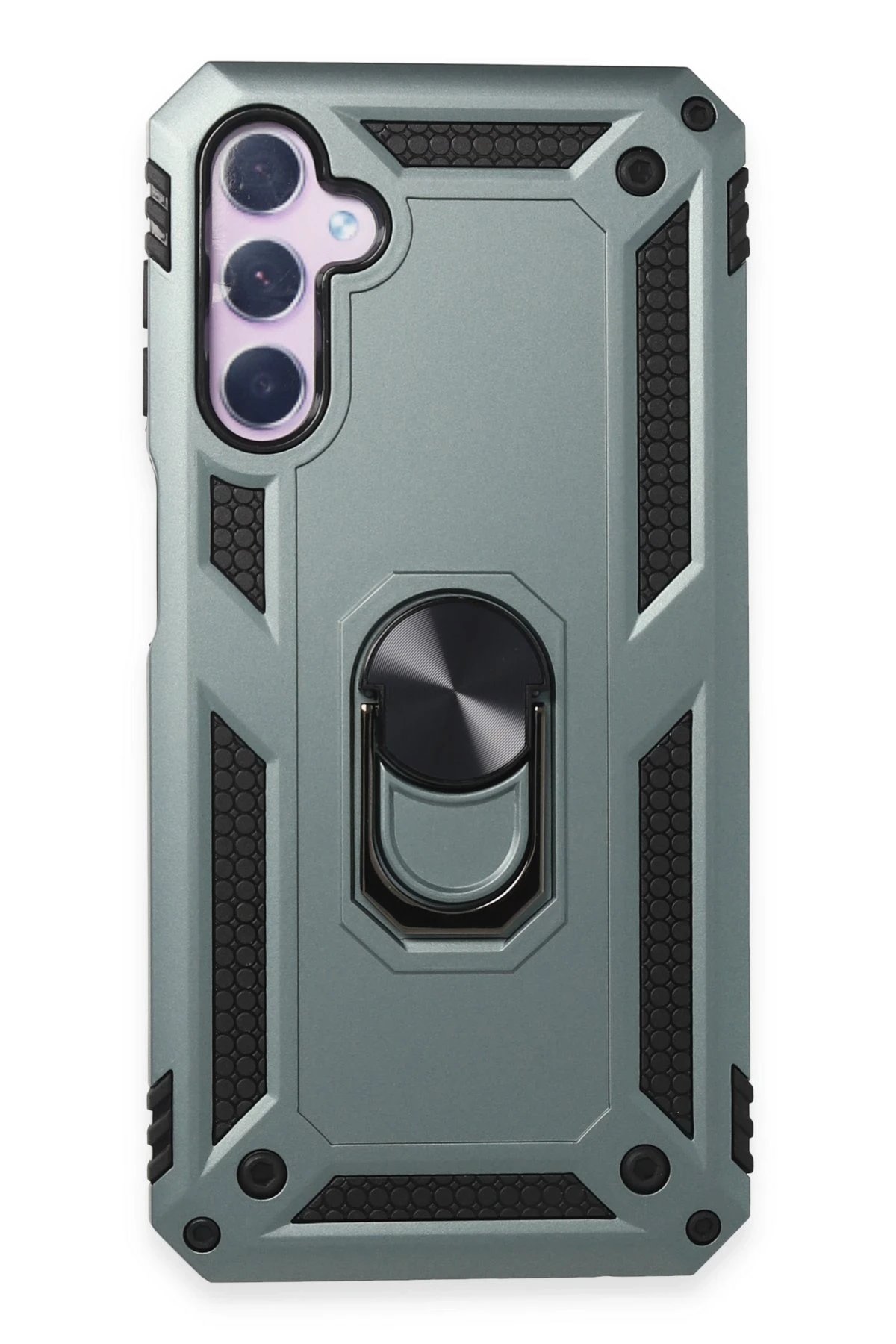 Samsung Galaxy A14 4G Kılıf Sofya Yüzüklü Silikon Kapak - Yeşil-(5796)