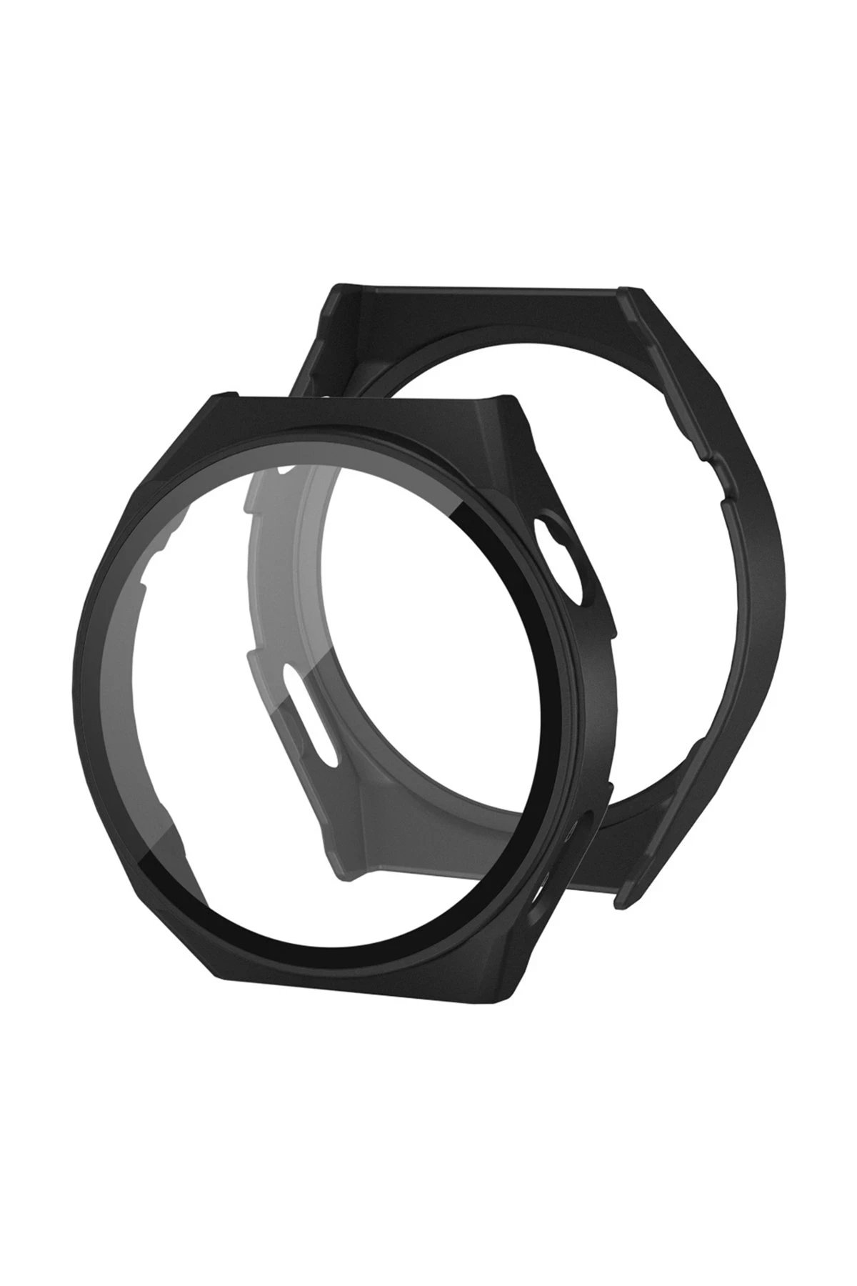 Huawei Watch GT2 42mm Dota Camlı Kasa Ekran Koruyucu - Siyah-(5796)