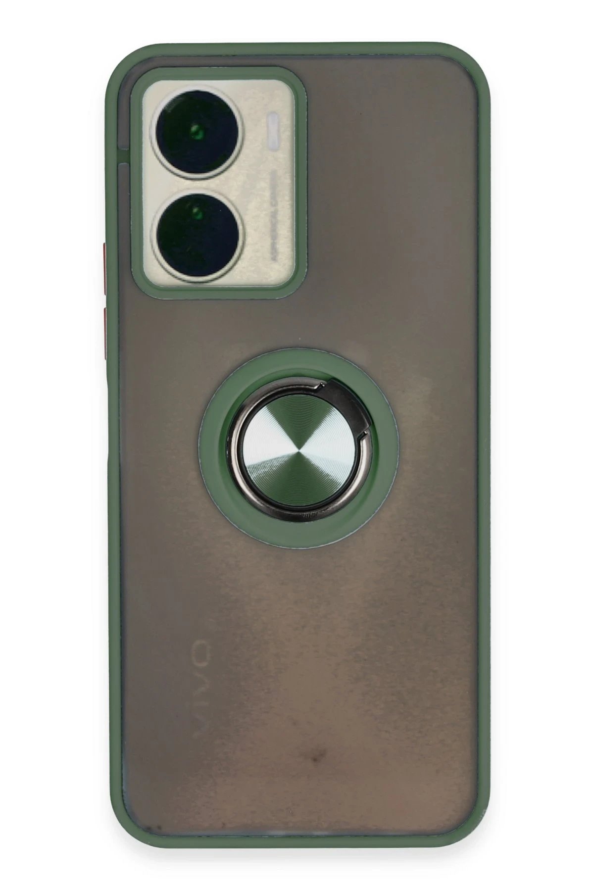 Vivo Y16 Kılıf Montreal Yüzüklü Silikon Kapak - Yeşil-(5796)