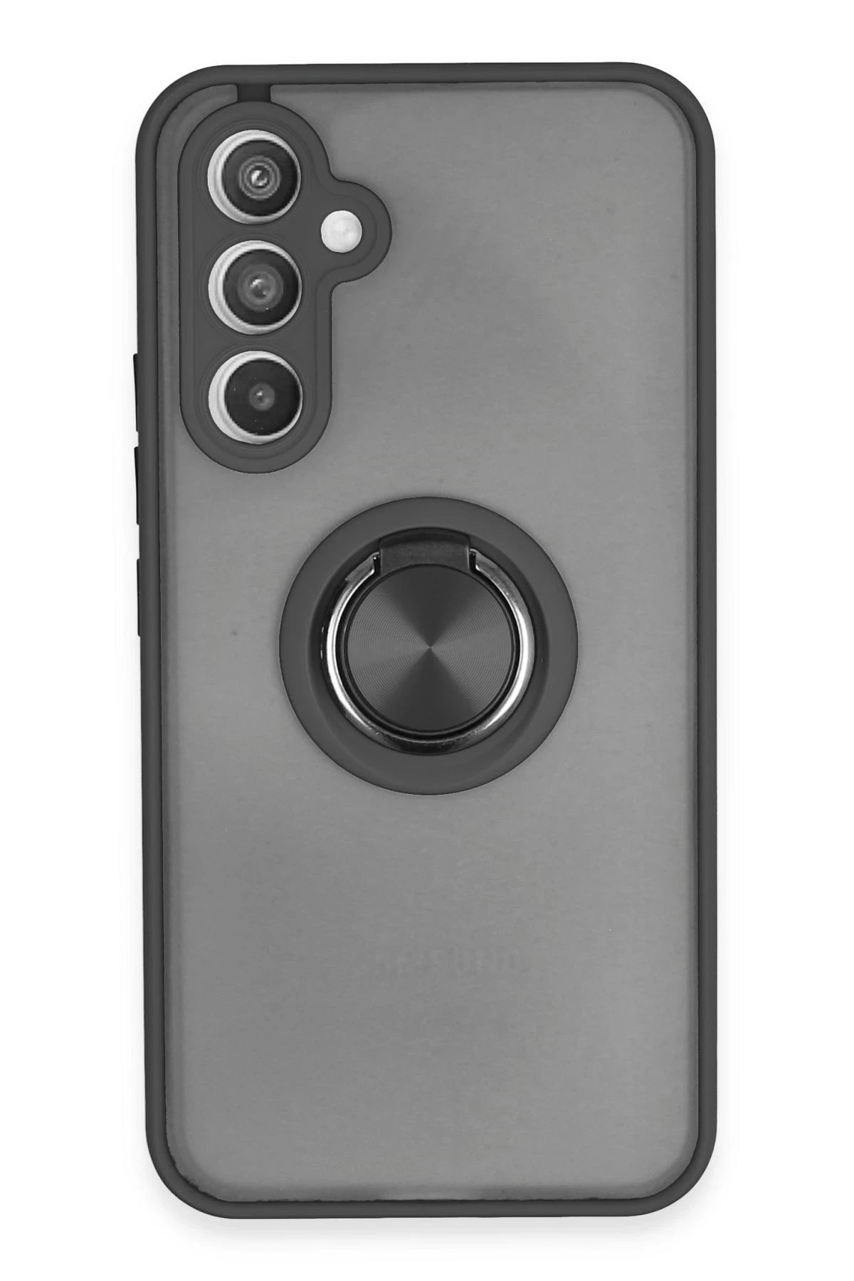 Samsung Galaxy A34 5G Kılıf Montreal Yüzüklü Silikon Kapak - Siyah-(5796)