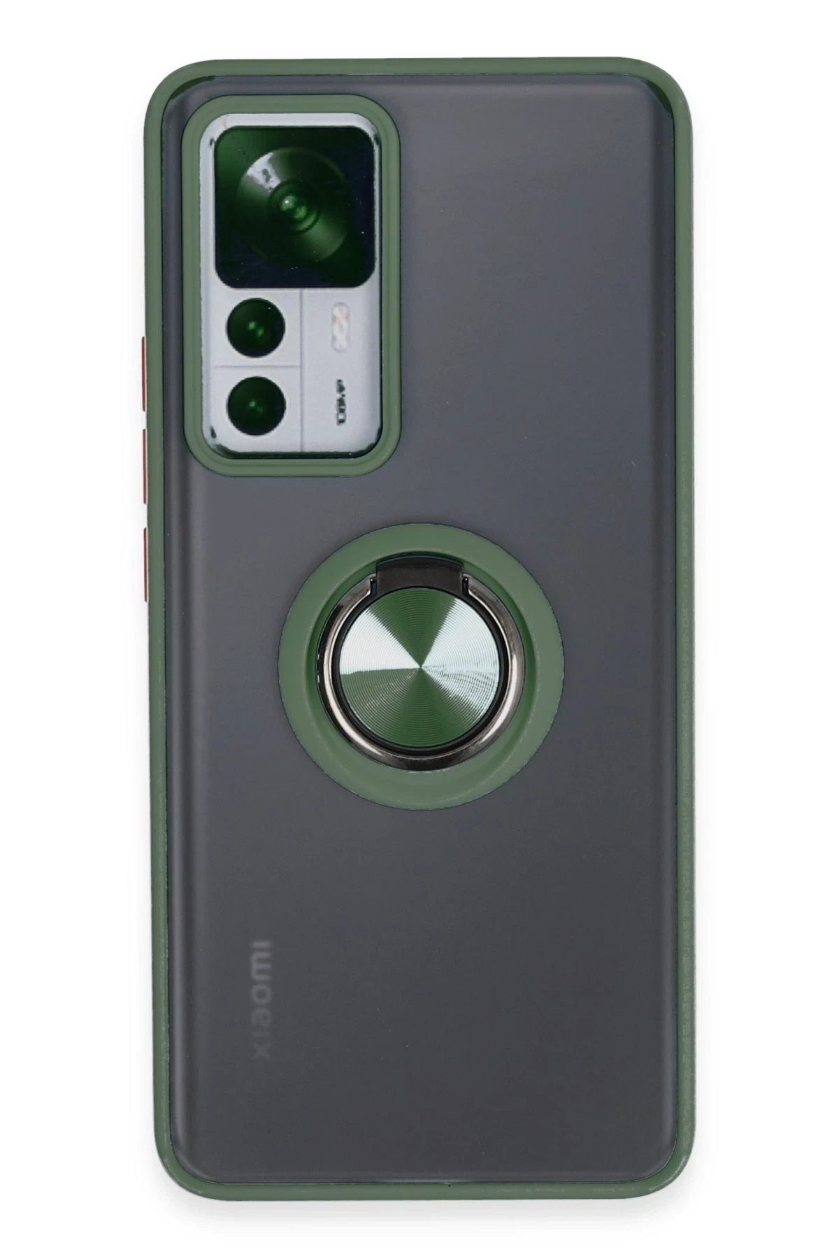 Xiaomi Mi 12T Pro Kılıf Montreal Yüzüklü Silikon Kapak - Yeşil-(5796)