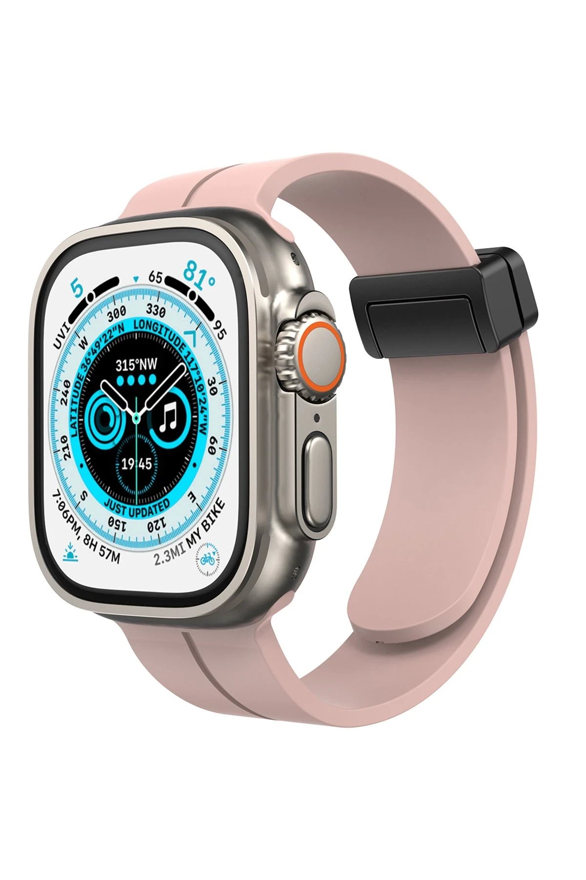 Apple Watch 42mm KR412 Elegance Stylısh Kordon - Pudra-(5796)