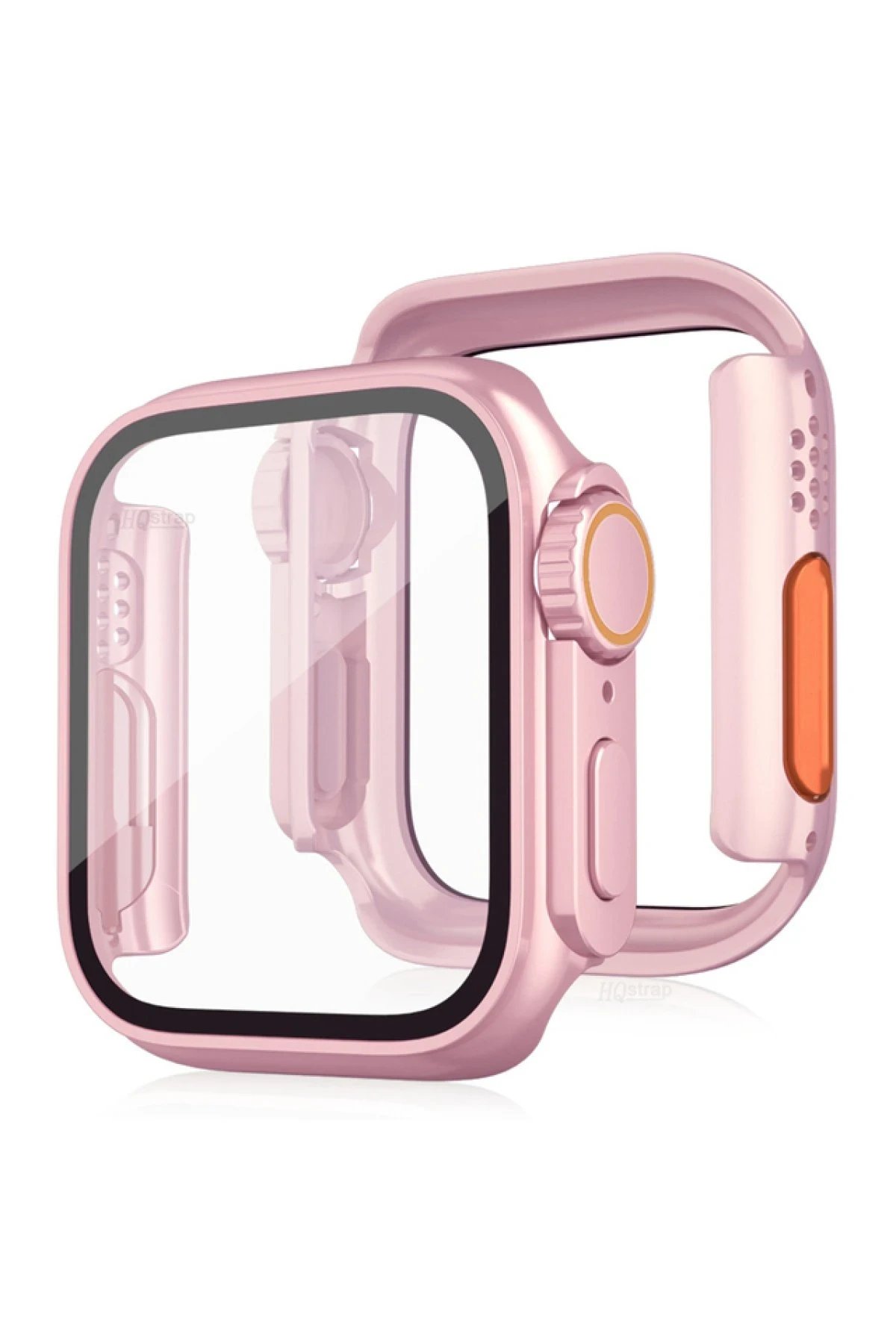 Apple Watch 41mm Watch 49mm Kasa Dönüştürücü ve Ekran Koruyucu - Rose Gold-(5796)