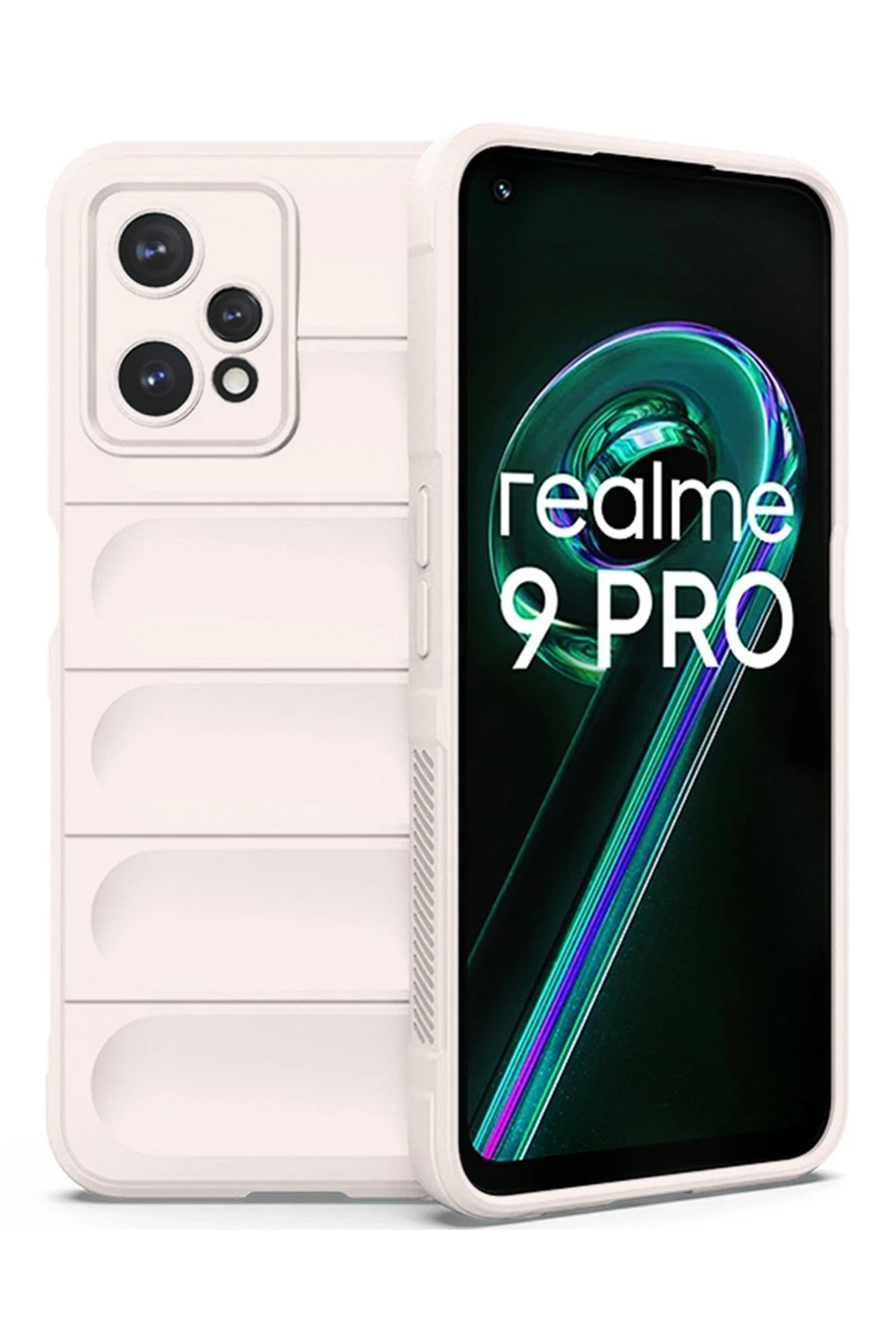 Realme 9 Pro 5G Kılıf Optimum Silikon - Krem-(5796)