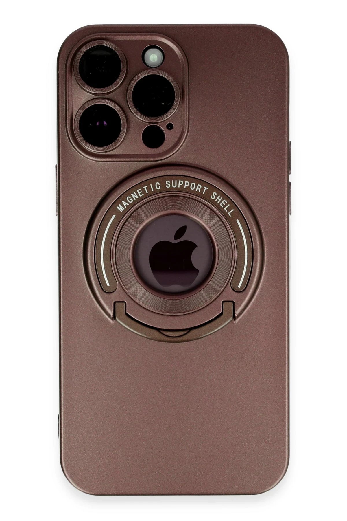 iPhone 13 Pro Max Kılıf Lukka Magneticsafe Kapak - Kahverengi-(5796)