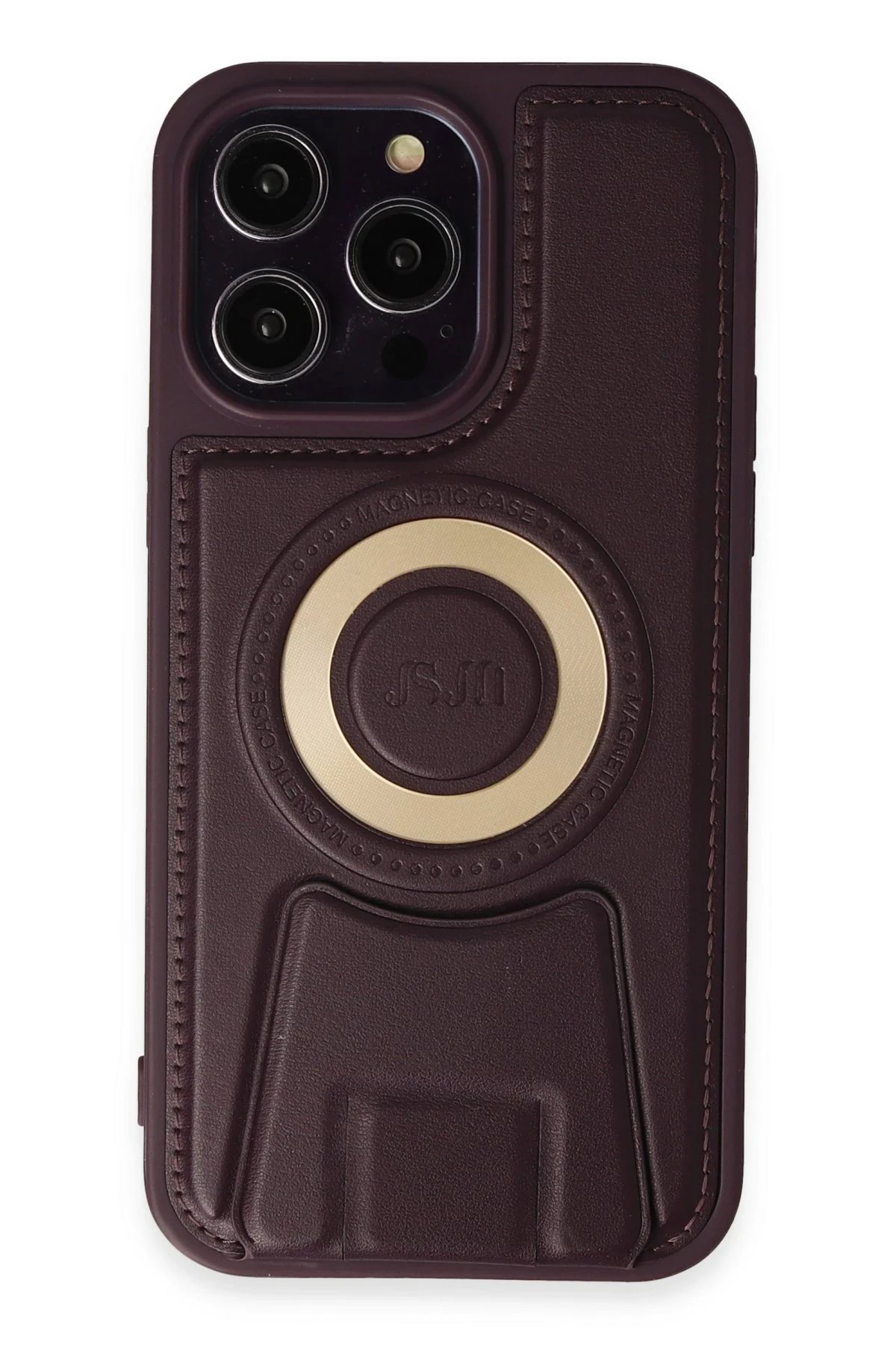 iPhone 14 Pro Max Kılıf Merkür Magneticsafe Standlı Kapak - Derin Mor-(5796)