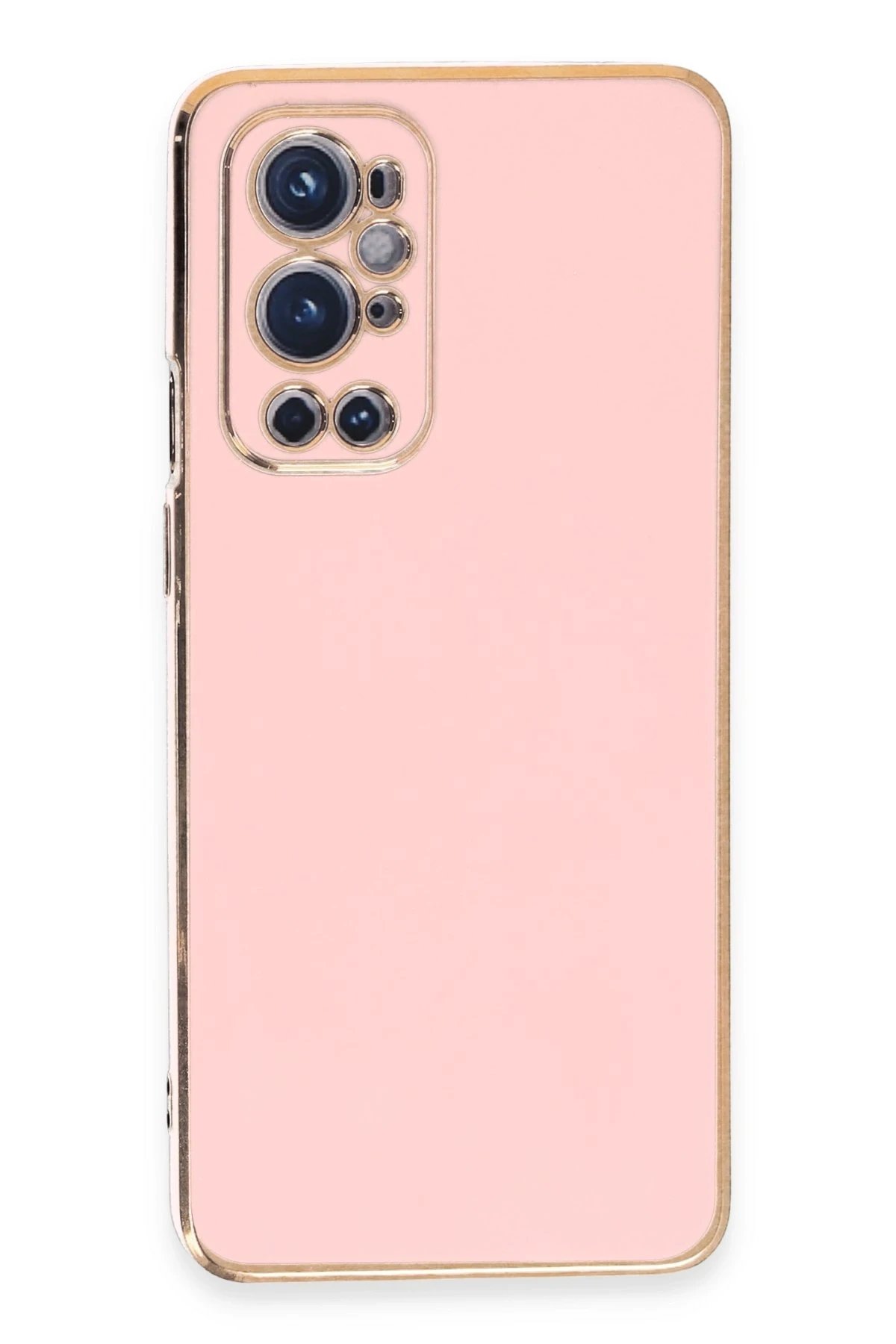 One Plus 9 Pro Kılıf Volet Silikon - Pembe-(5796)