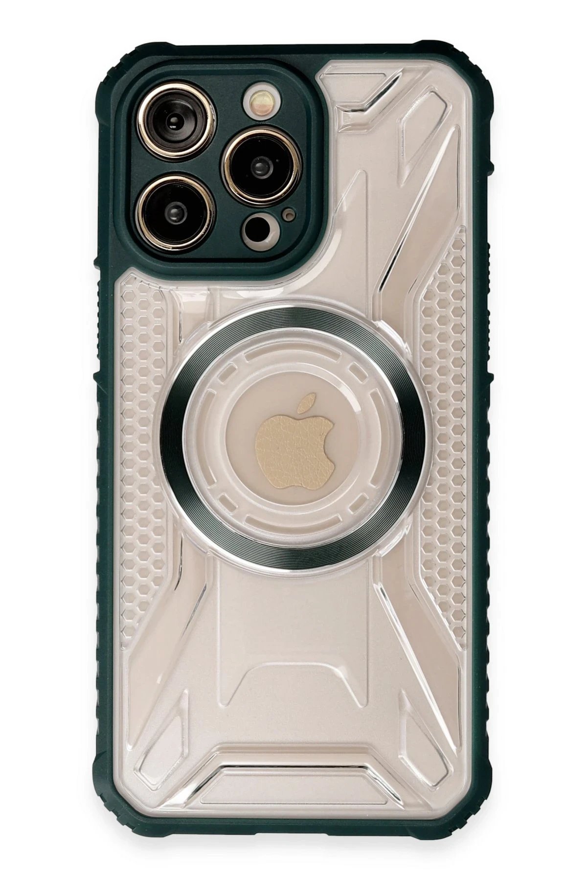 iPhone 14 Pro Max Kılıf Prag Magneticsafe Kapak - Koyu Yeşil-(5796)