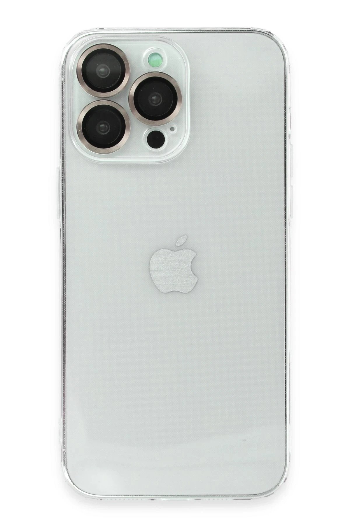 iPhone 13 Pro Kılıf Luko Lens Silikon - Gold-(5796)