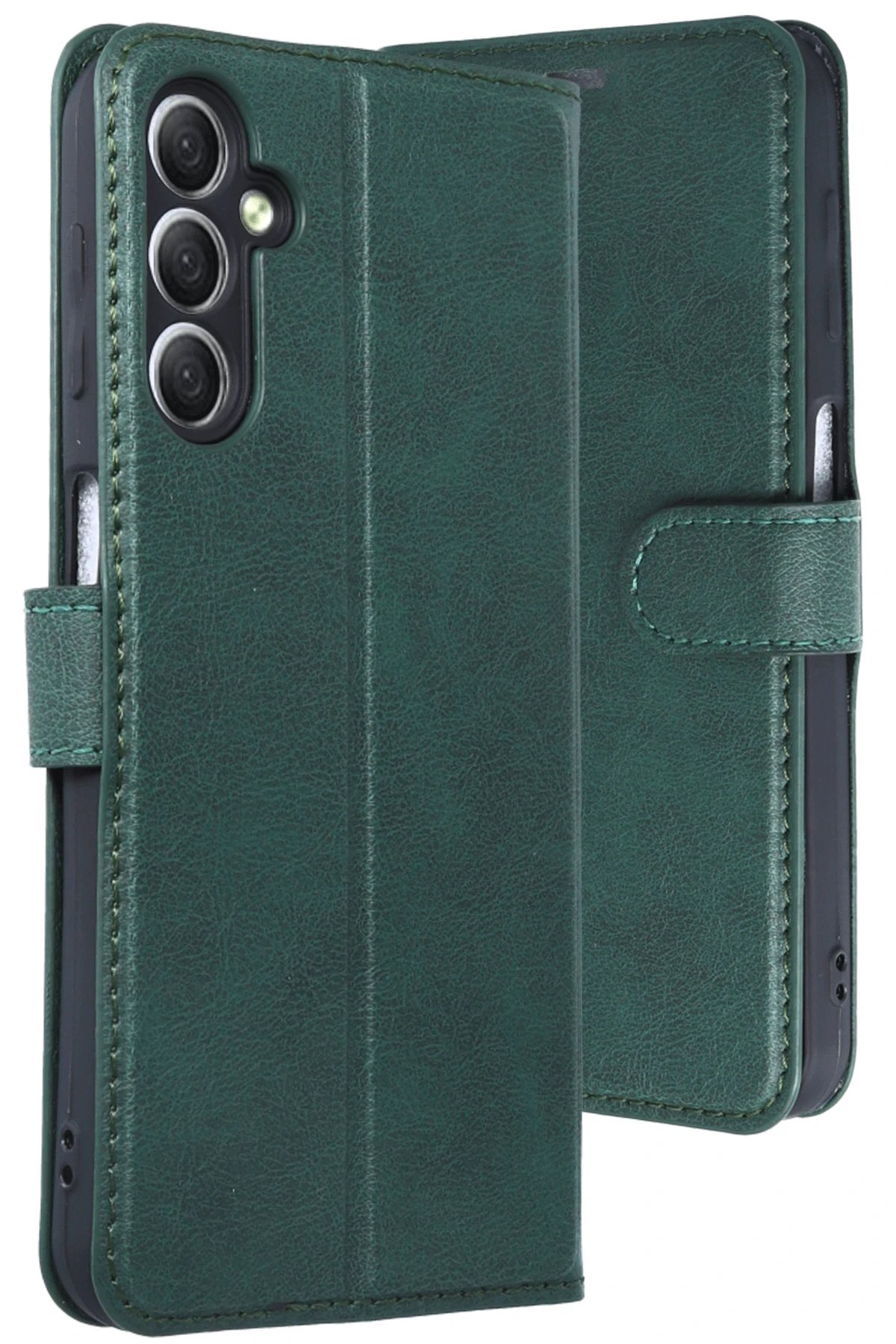 Samsung Galaxy A24 4G Kılıf Trend S Plus Kapaklı Kılıf - Yeşil-(5796)