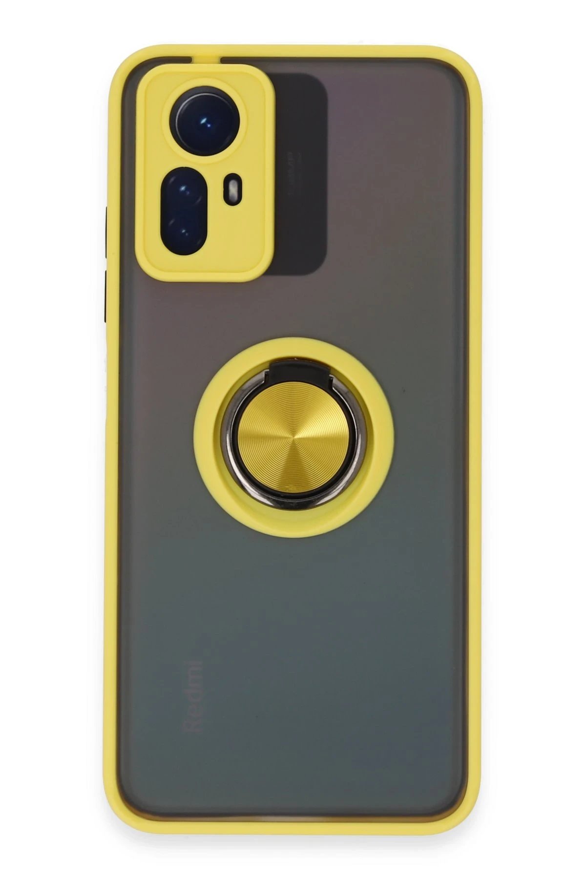 Xiaomi Redmi Note 12S Kılıf Montreal Yüzüklü Silikon Kapak - Sarı-(5796)