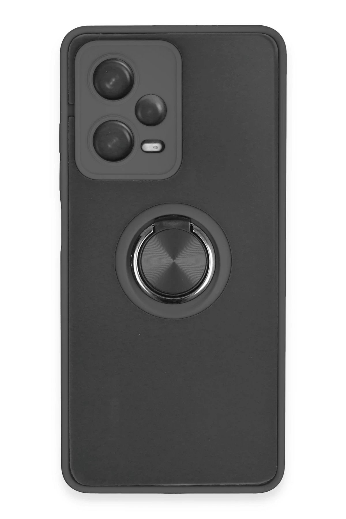 Xiaomi Redmi Note 12 5G Kılıf Montreal Yüzüklü Silikon Kapak - Siyah-(5796)