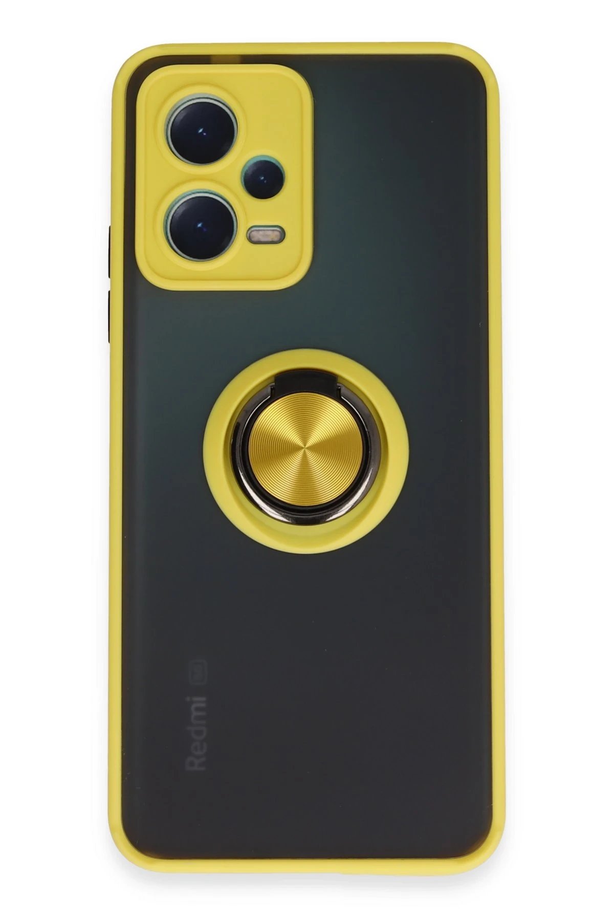 Xiaomi Redmi Note 12 5G Kılıf Montreal Yüzüklü Silikon Kapak - Sarı-(5796)