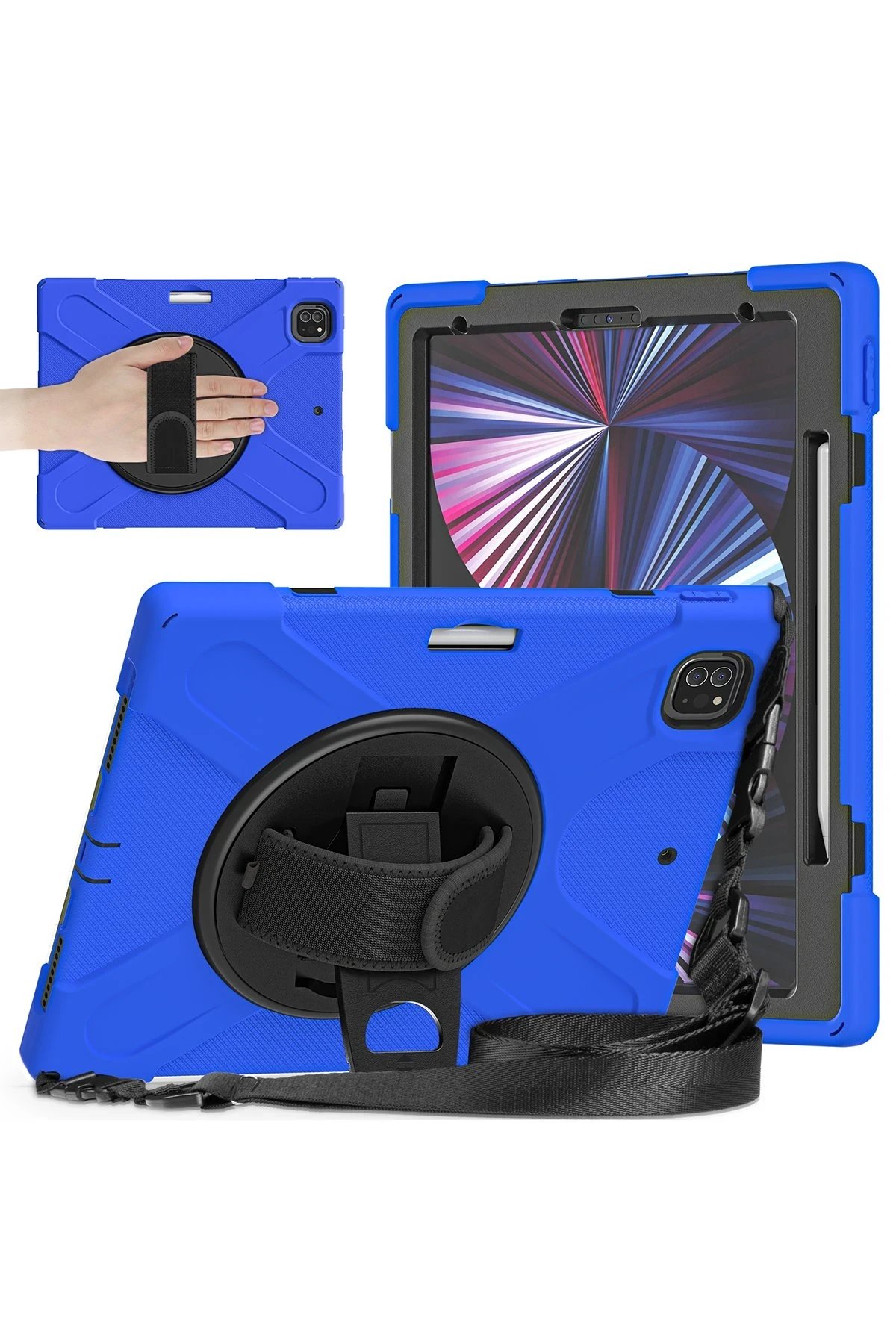 iPad Pro 12.9 (2020) Kılıf Amazing Tablet Kapak - Mavi-(5796)