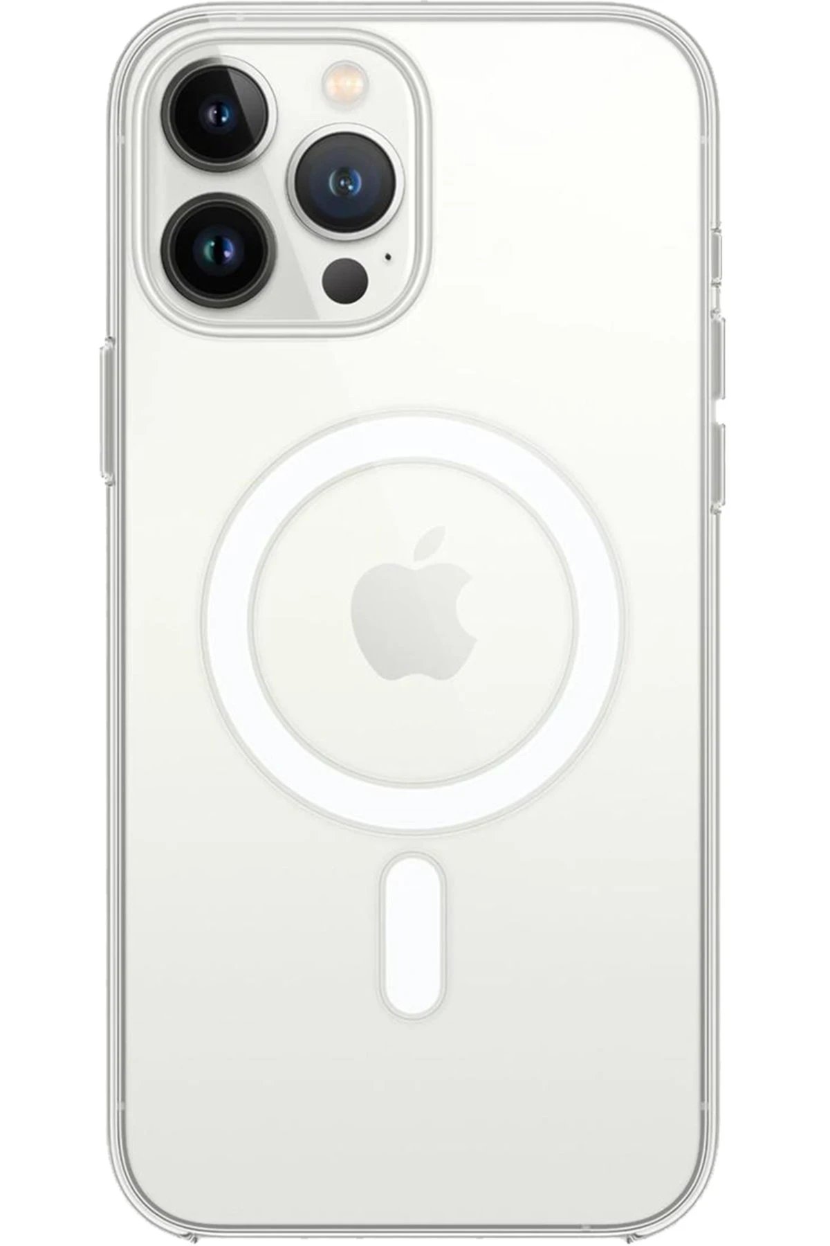 iPhone 15 Pro Max Kılıf Magneticsafe Şeffaf Silikon - Şeffaf-(5796)