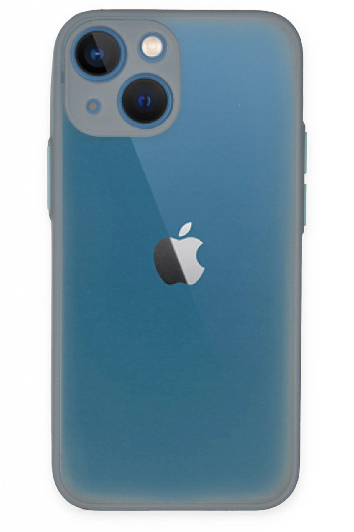 iPhone 15 Plus Kılıf Montreal Silikon Kapak - Gri-(5796)