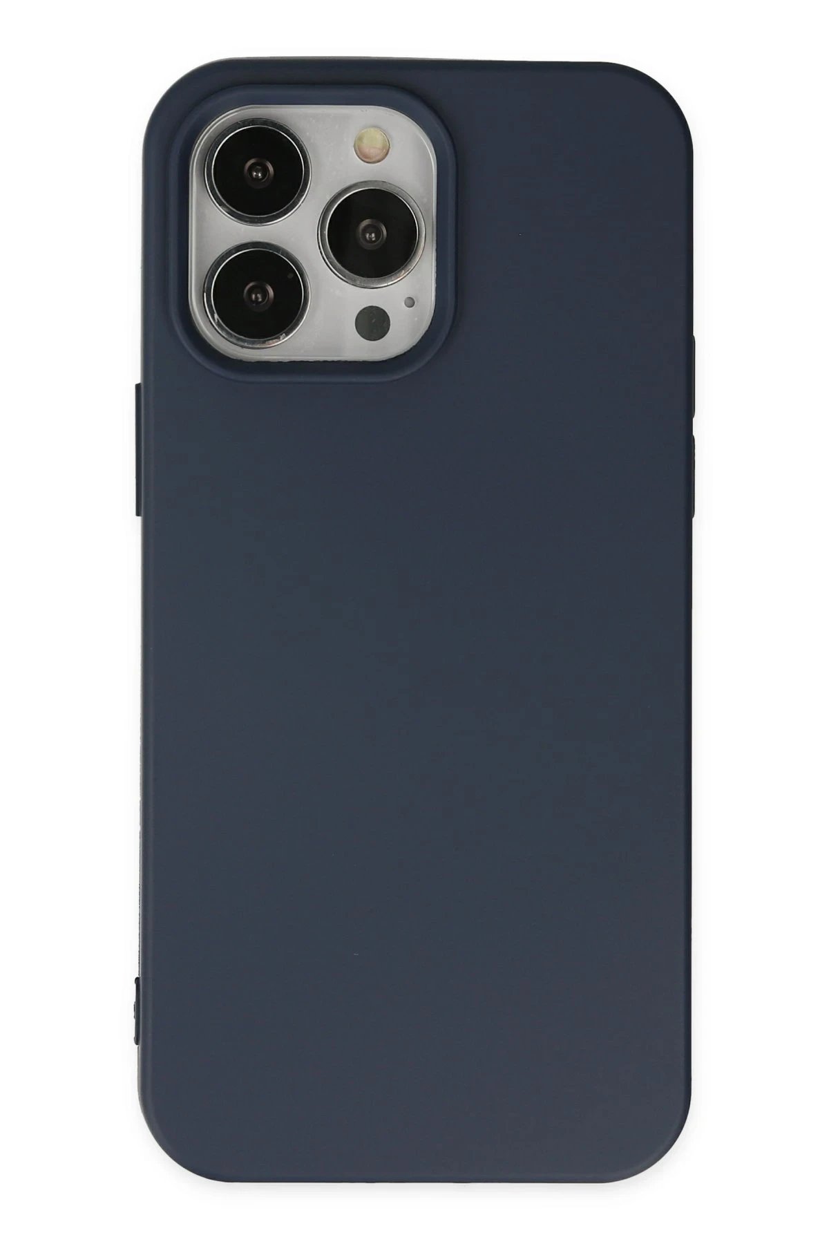 iPhone 15 Pro Kılıf Nano içi Kadife Silikon - Lacivert-(5796)